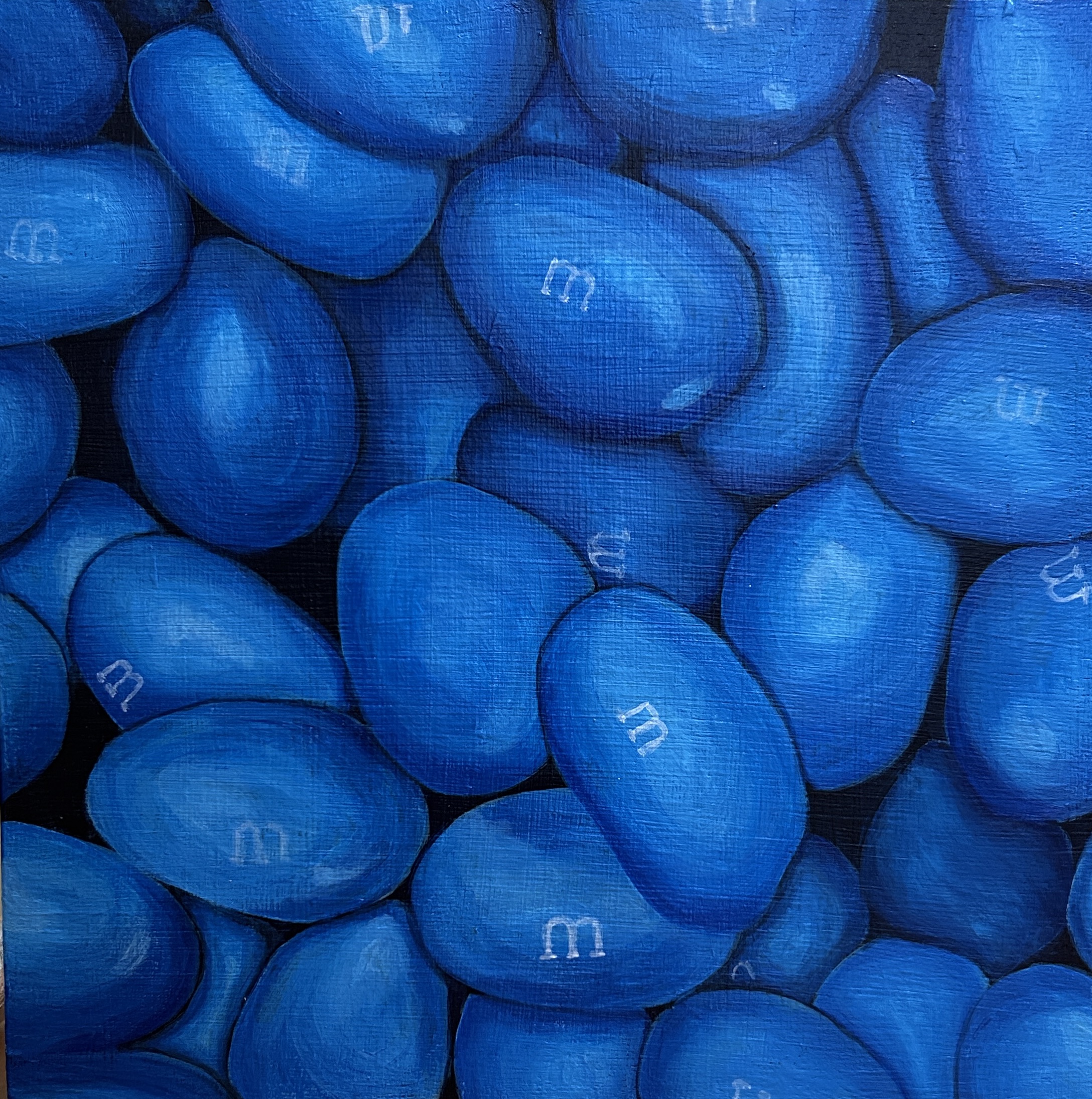 the blue ones, acrylic on cradled panel, 2023
