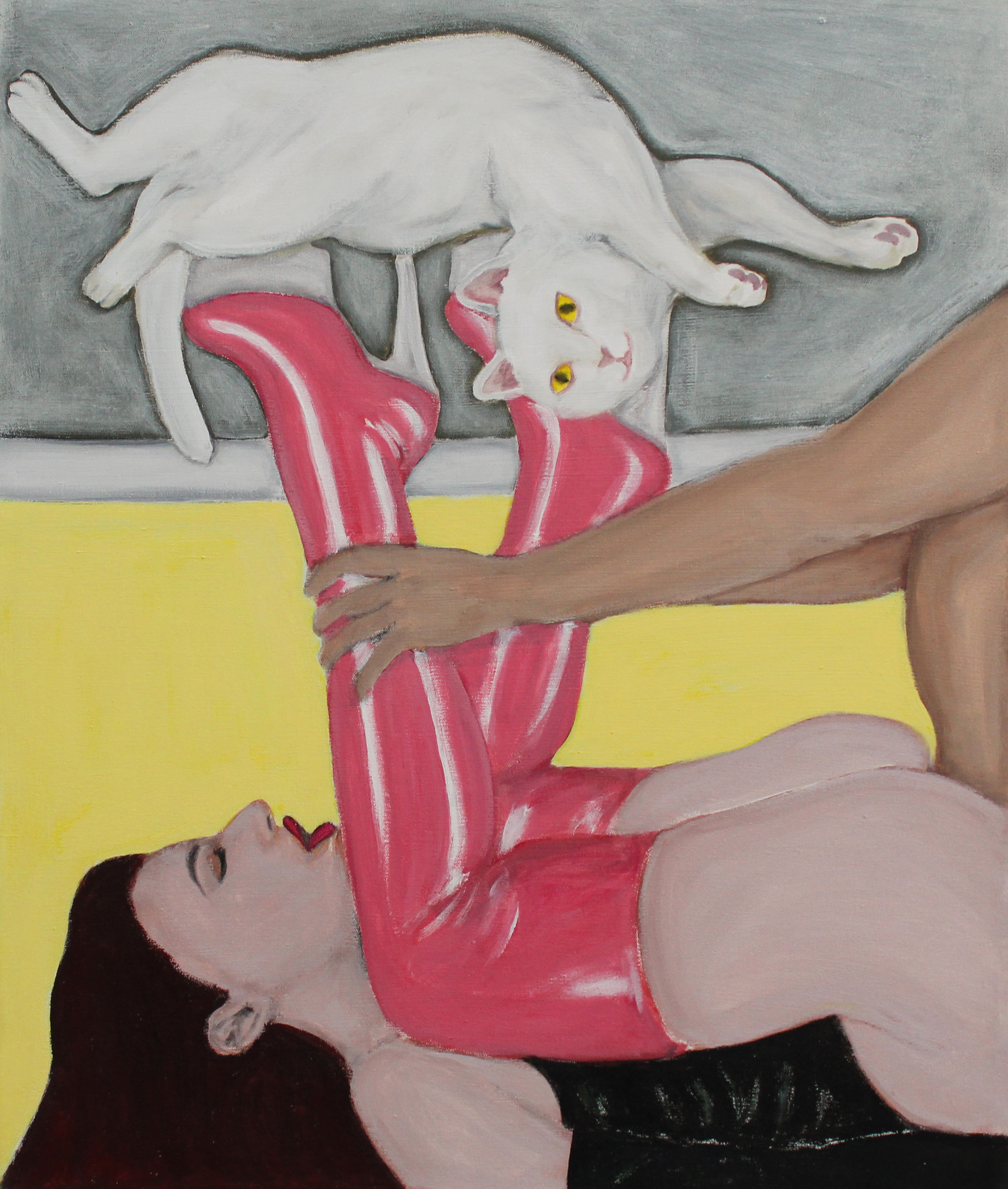 White cat, Acrylic on canvas, 60x50 cm, 2021