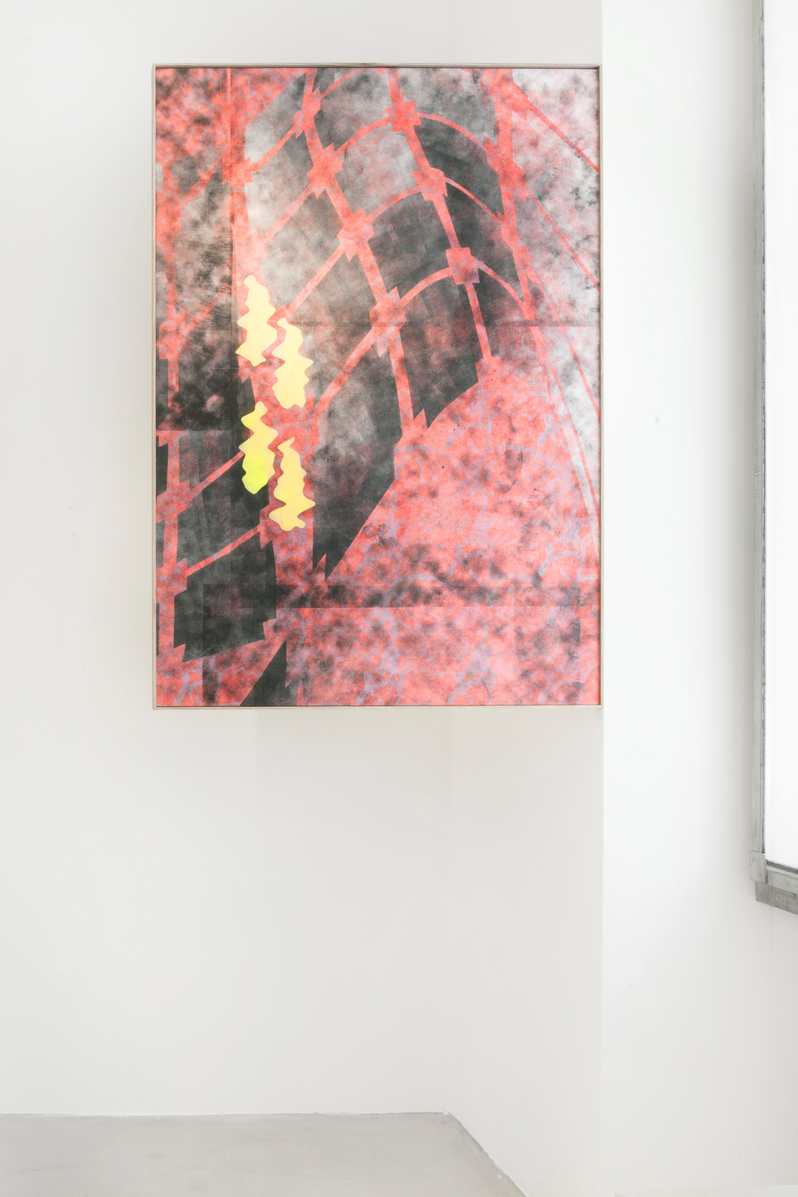 Print 016, 2019 Linocut and screen print on paper, framed, laminated on fibre board