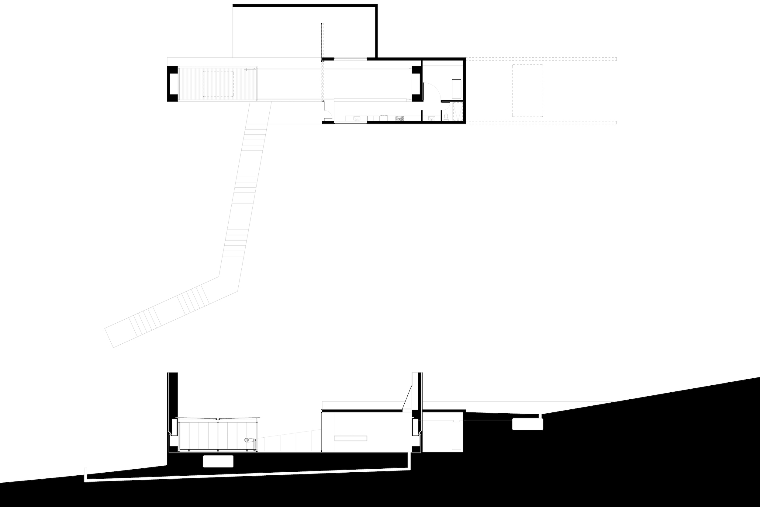 Plan Section | Blue Ridge Nature Retreat | PARABOLA Architecture