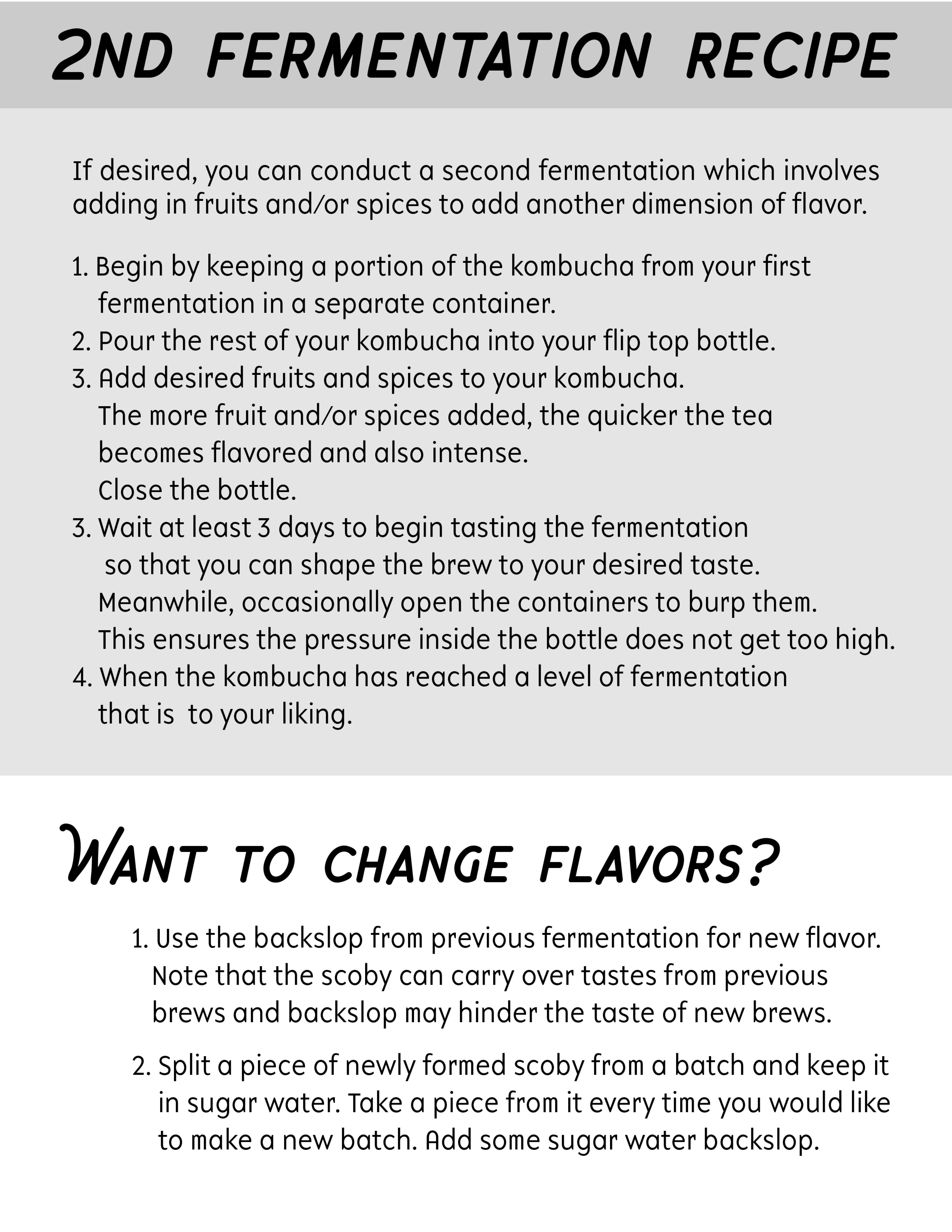 Recipe zine for homemade kombucha, distributed in suburban homesteading curriculum: Adobe Illustrator, 2021