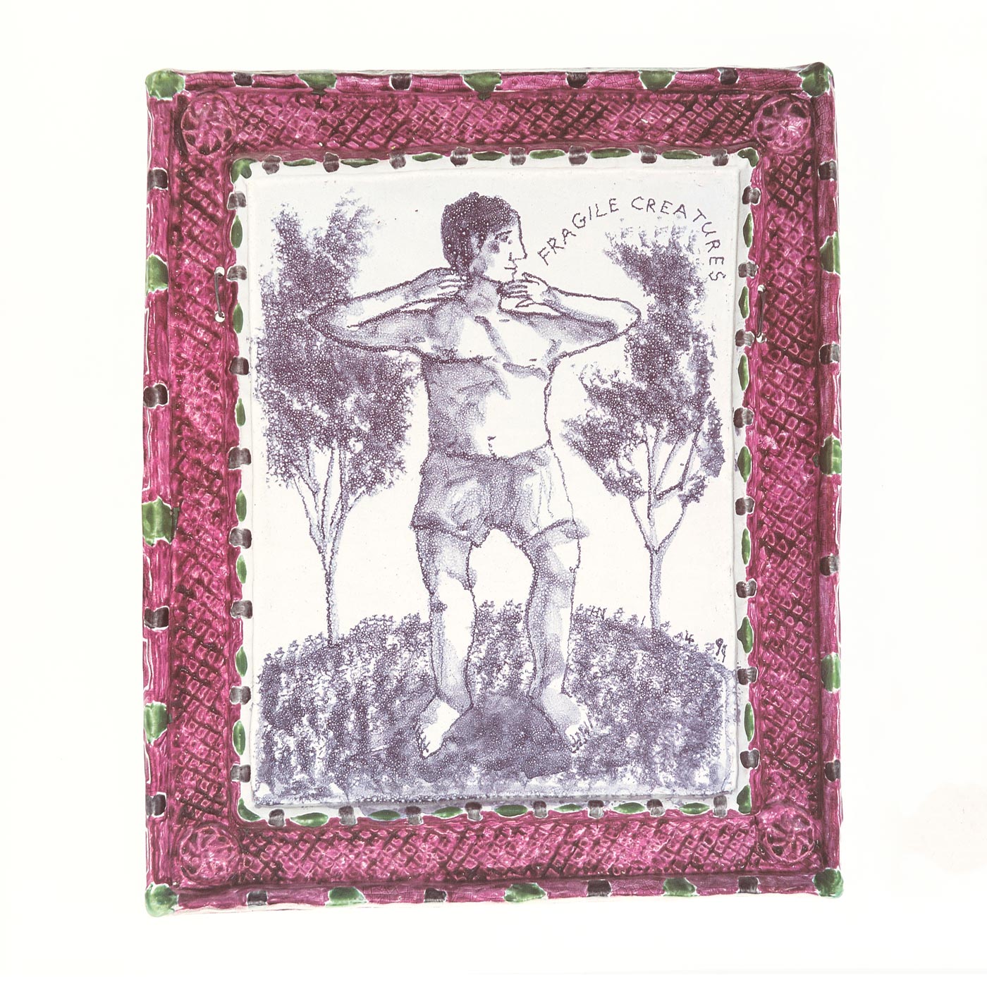 Fragile creatures plaque, 1.4.1999Glazed ceramic stoneware35 x 29cm