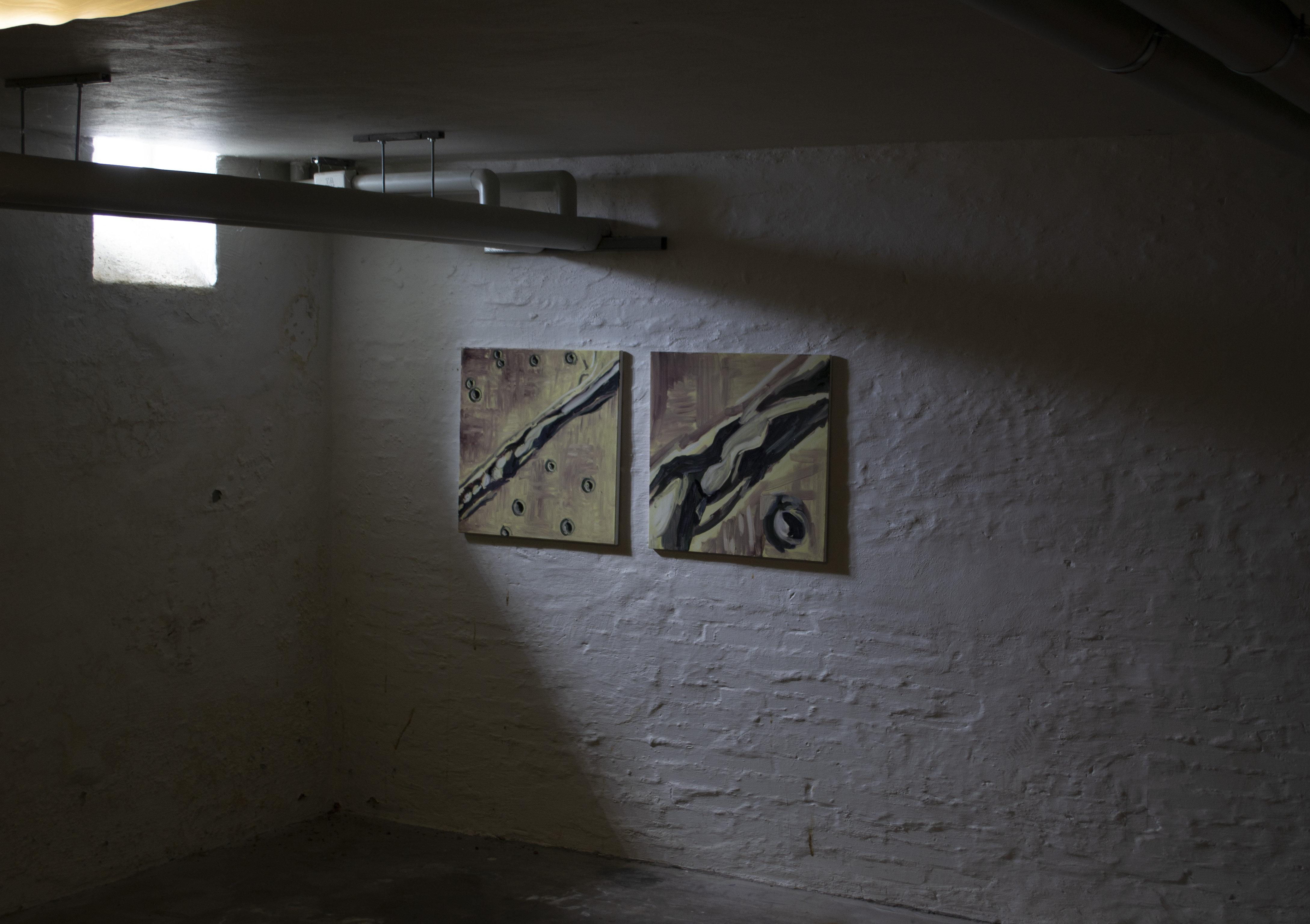 Zoom, zoom 1 Dip-Tych (Labeatis Fossae), 2025, Oil on canvas, 60x60cm (x2).