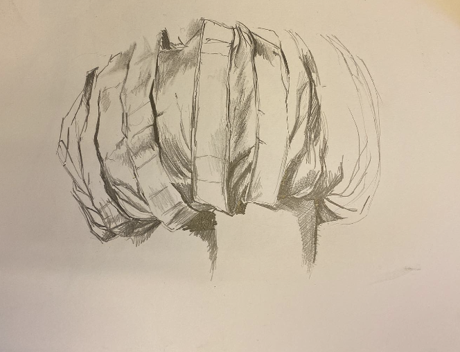 fabric study, pencil on paper, 2020