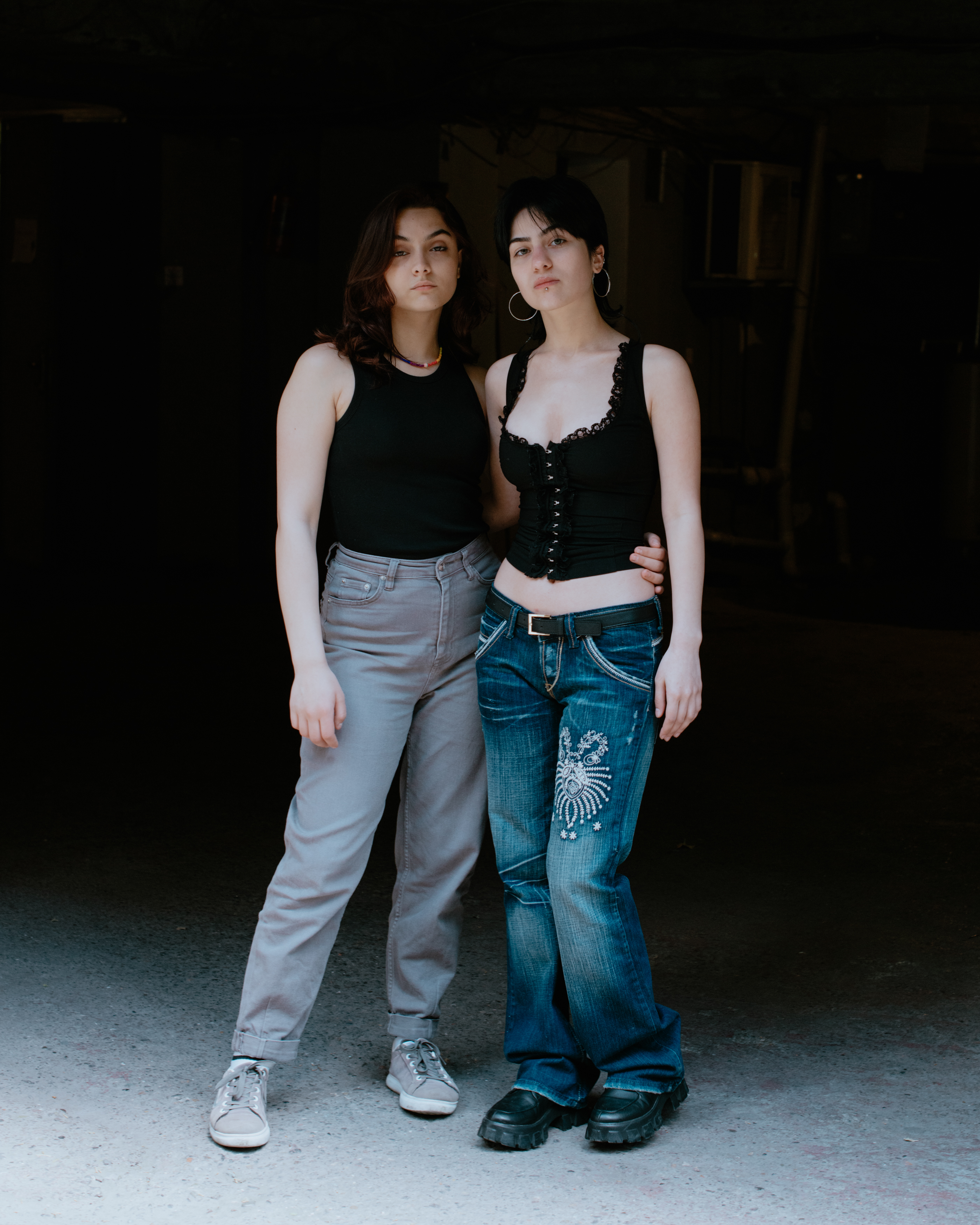 Mariam and Mariam on a street in Tbilisi