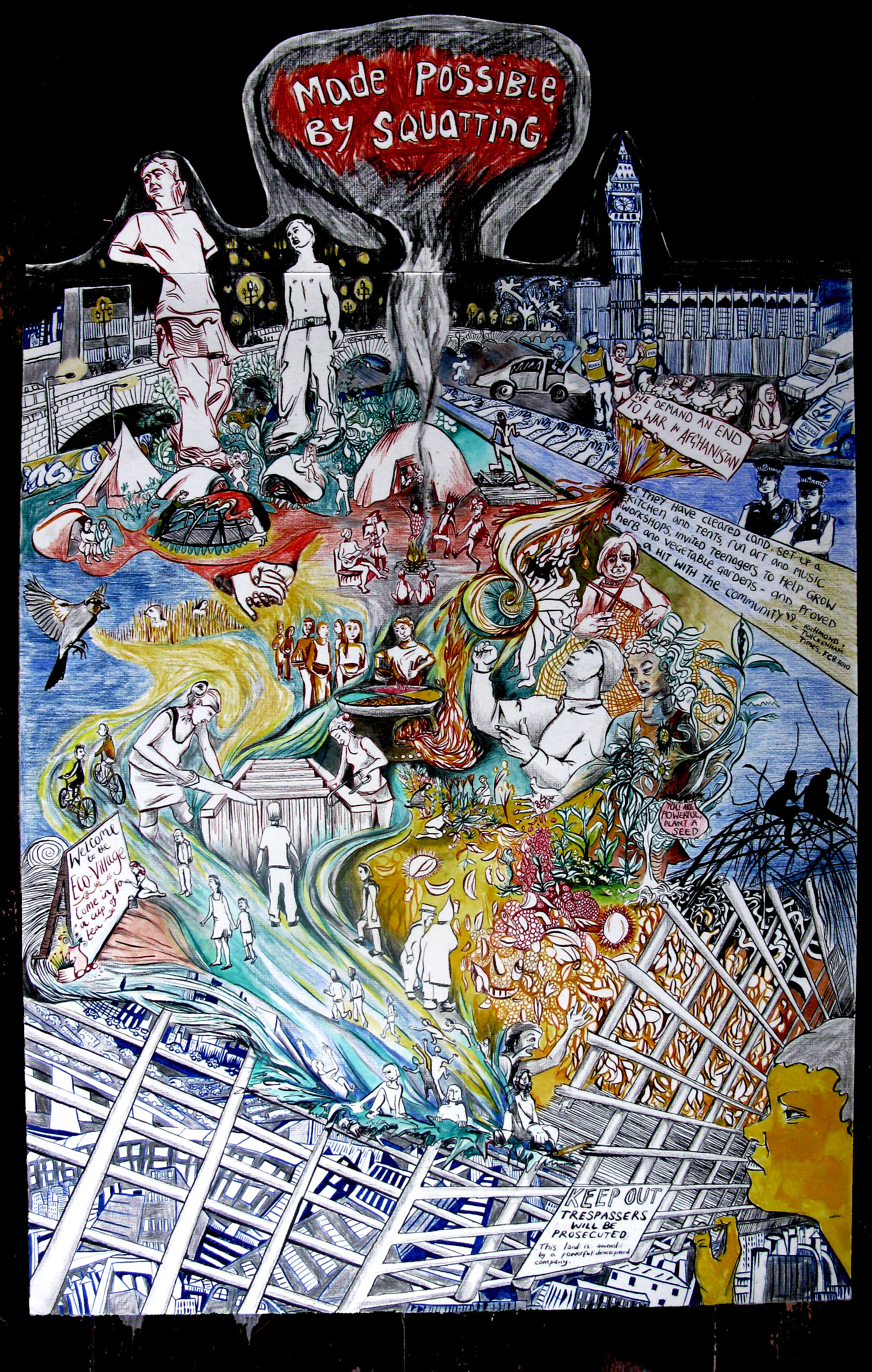 Eco-village, Brentford.   Made Possible By Squatting exhibition, London 2013