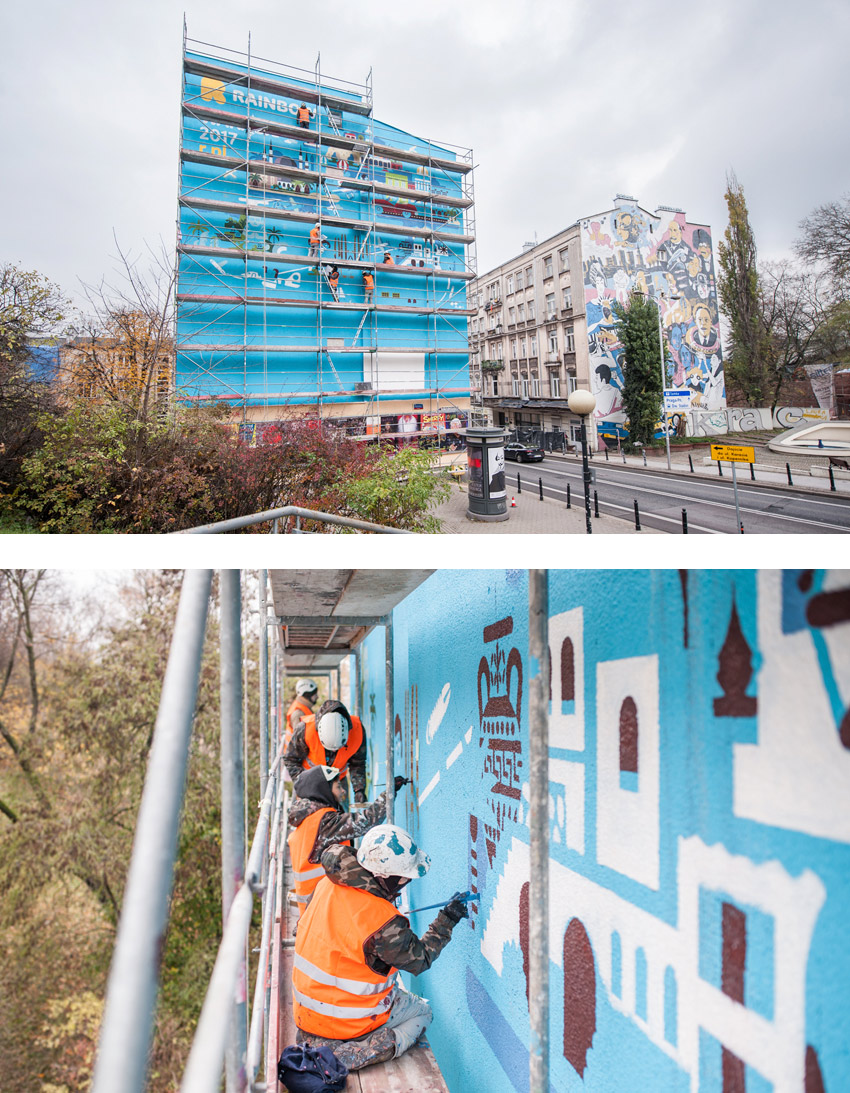 Mural for Rainbow Tours - making of
