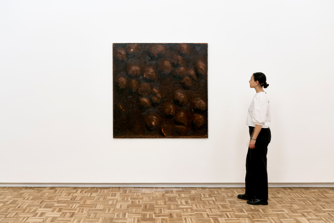 Shaun Motsi, Untitled (2024) | Oil on linen, 140 x 140 x 2.5 cm