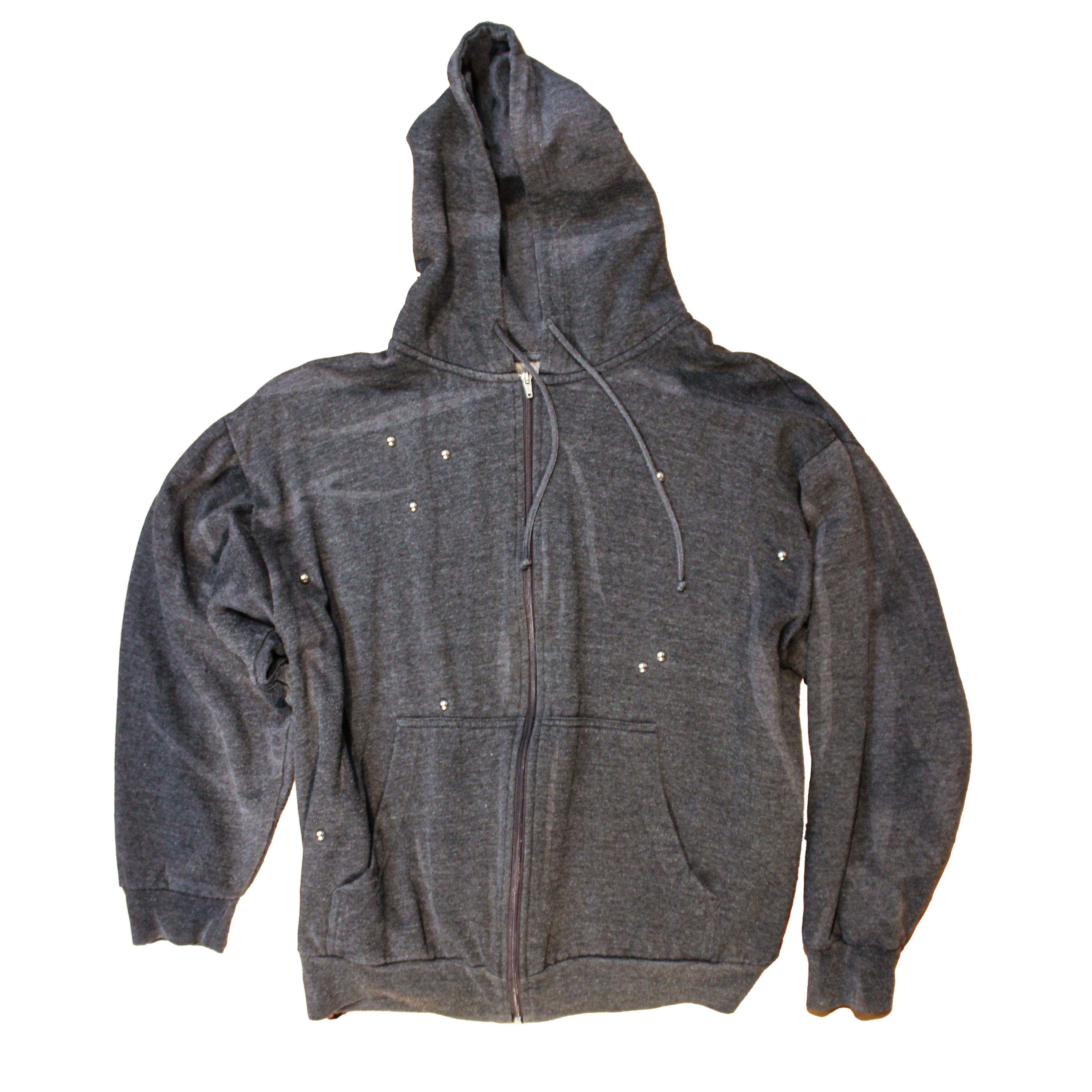 reclaimed vintage thermal lined hoodie allover printed with textile dye 