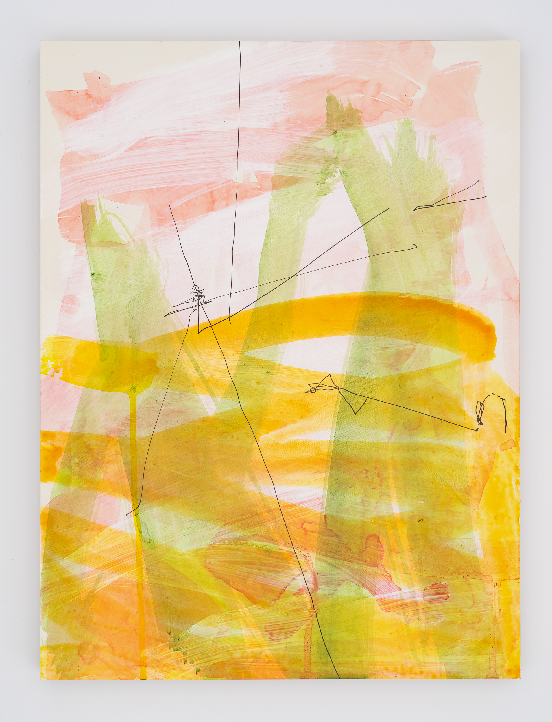 Sun Slants, 2022, acrylic and ink on panel, 16 x 12 inches