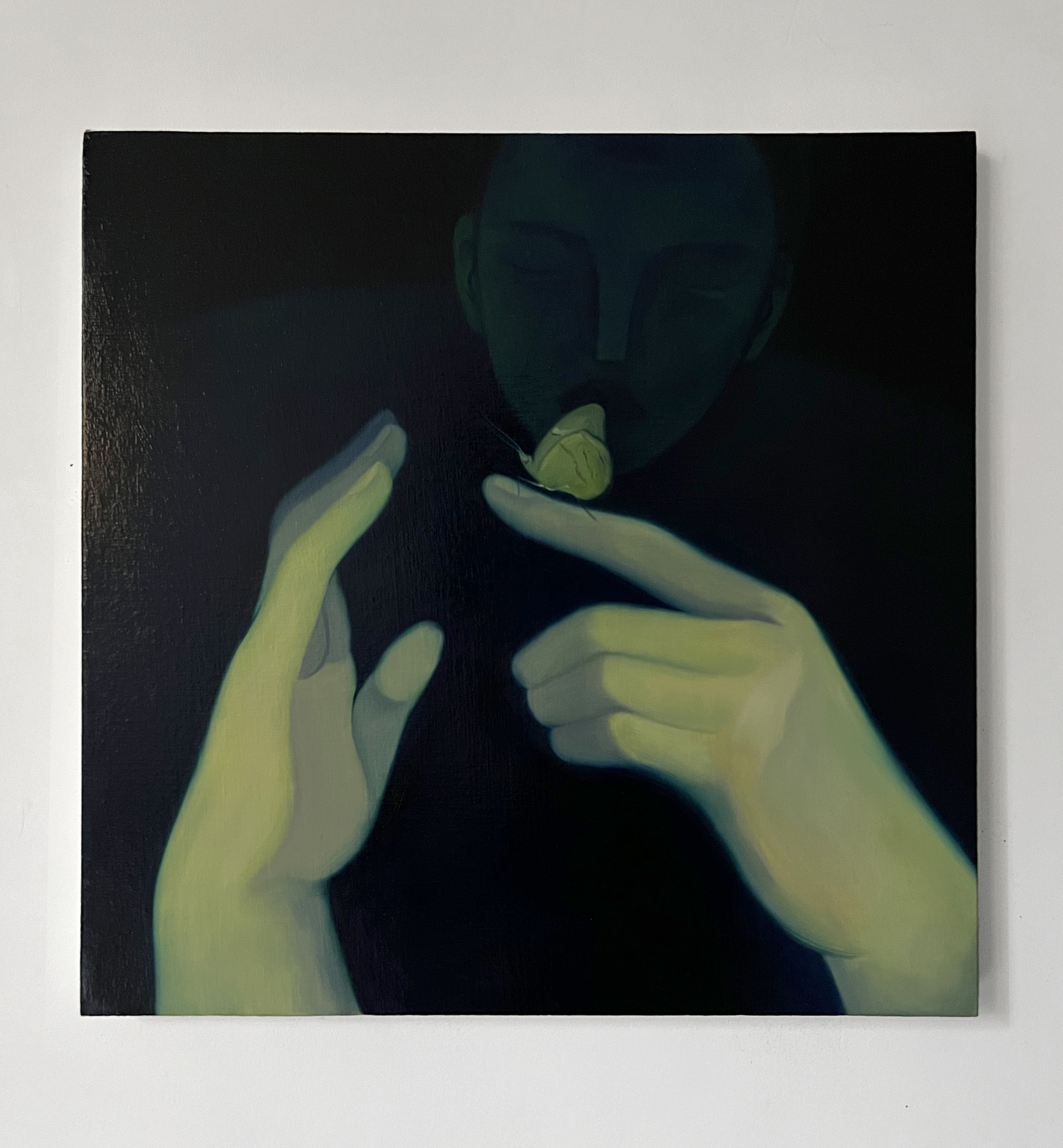 Hilda Palafox, Un instante en el tiempo, 2024, oil on linen, 19 3/4 x 19 3/4 in / 50 x 50 cm © Hilda Palafox. Photo: Sergio López.