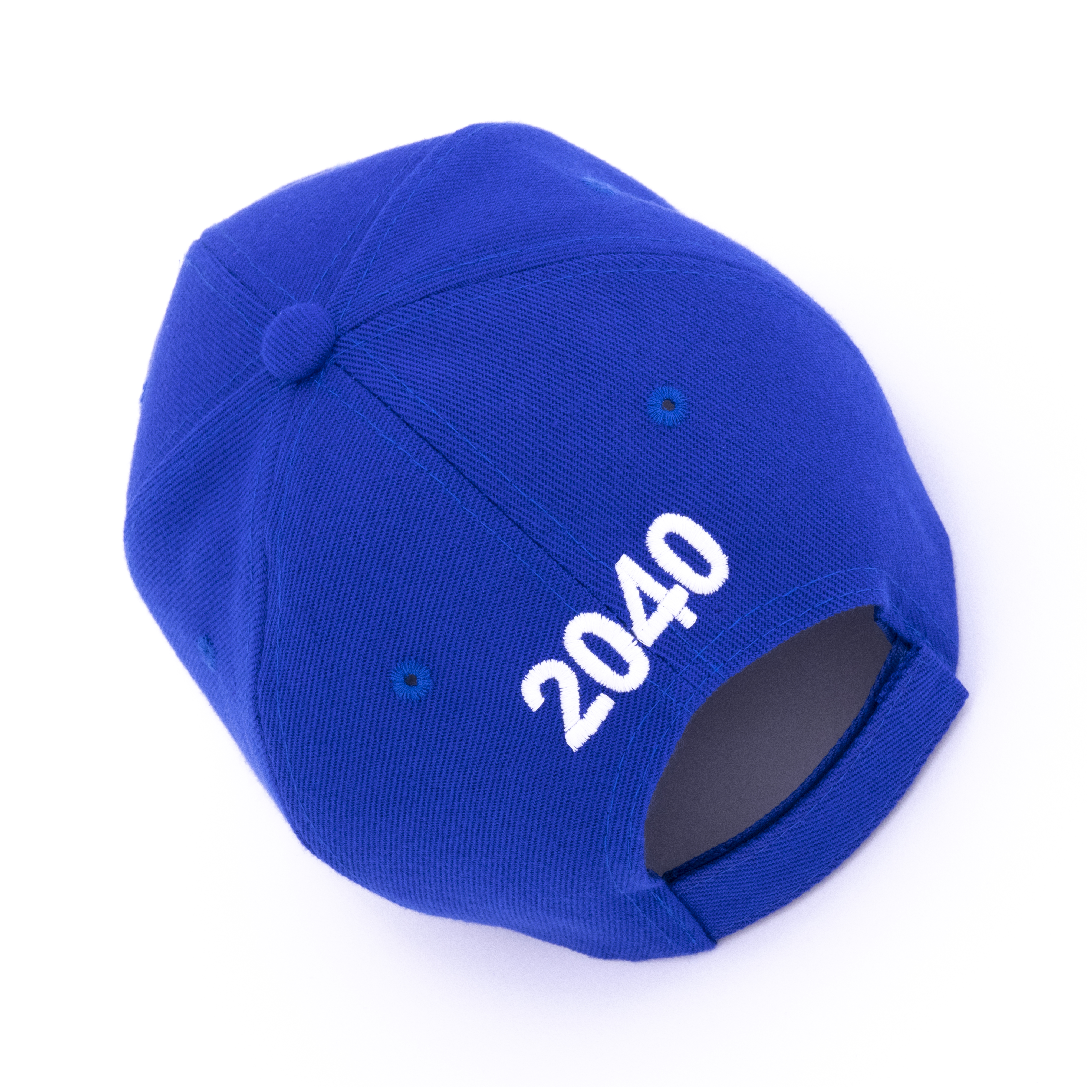 2040 Cap (Royal)Embroidered cap with laser cut brim,signed and numbered interiorEdition of 150 plus 6 AP