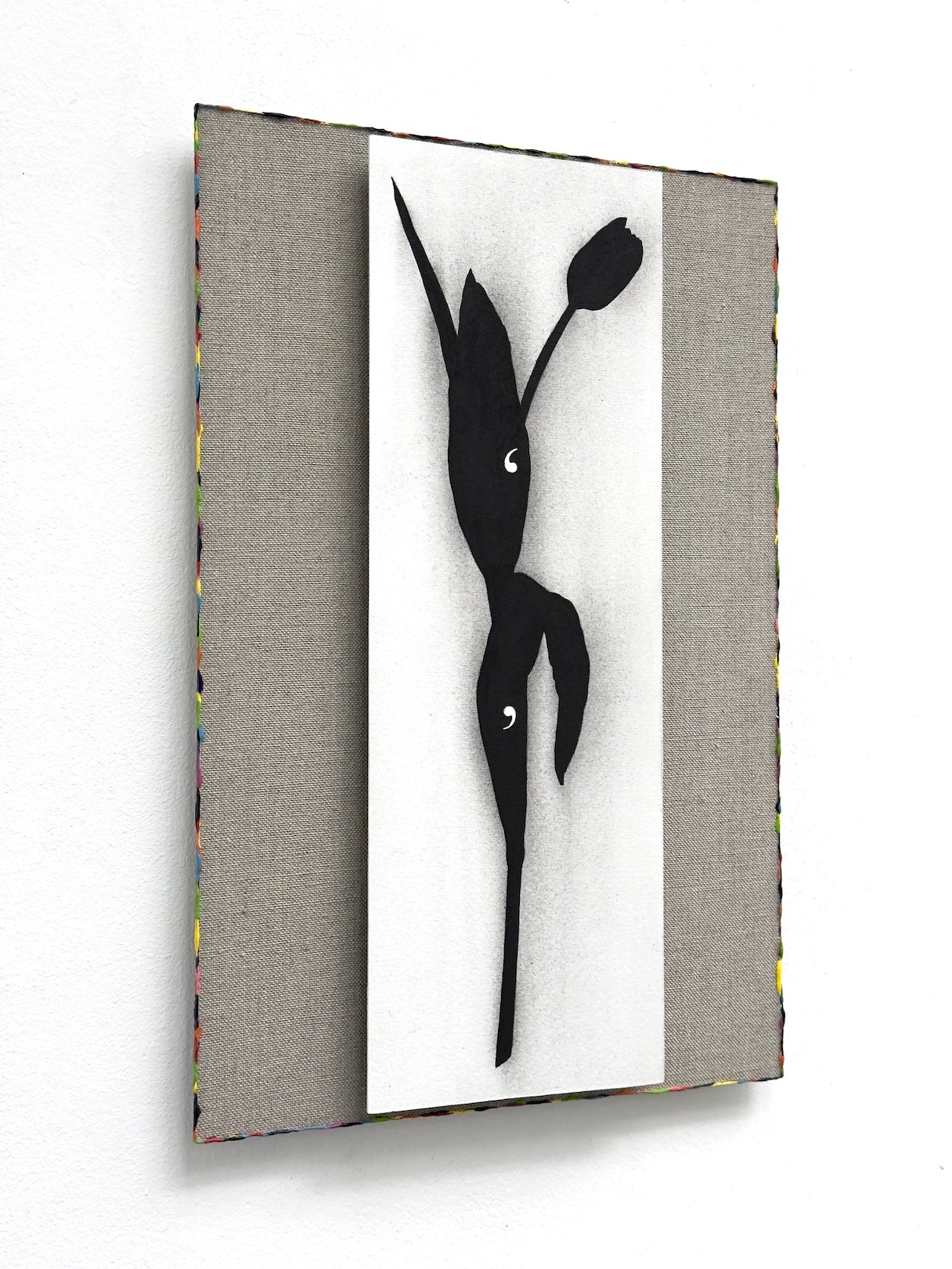 ‘Carriers of thoughts’, 2024, conté pencil and acrylic on paper/aluminium and linen/aluminium, 30 x 20 cm.