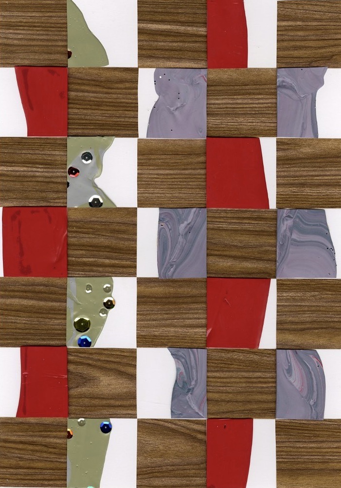 inverse checker, 2022, vinyl, latex paint on paper 10” x 14”