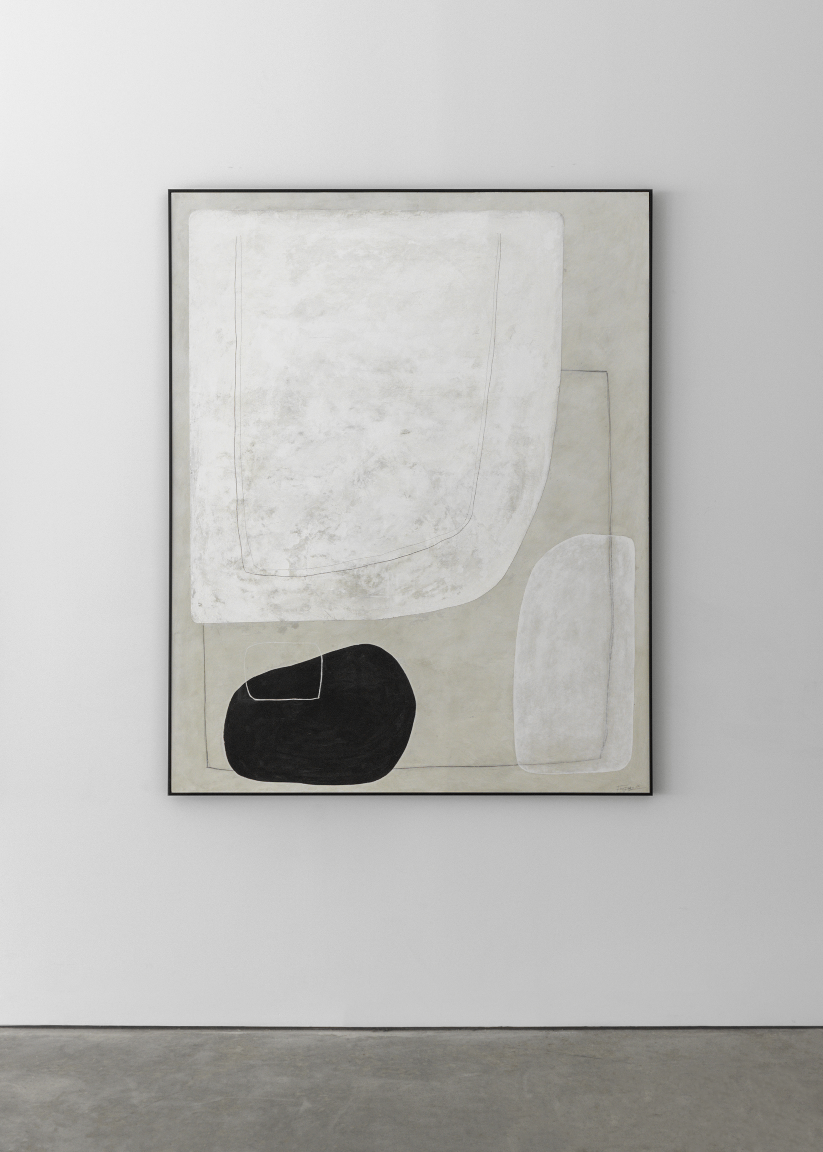 Untitled_04, 2019 | Plaster, lime, indian ink,  graphite and pastel on paper | 48” x 60”