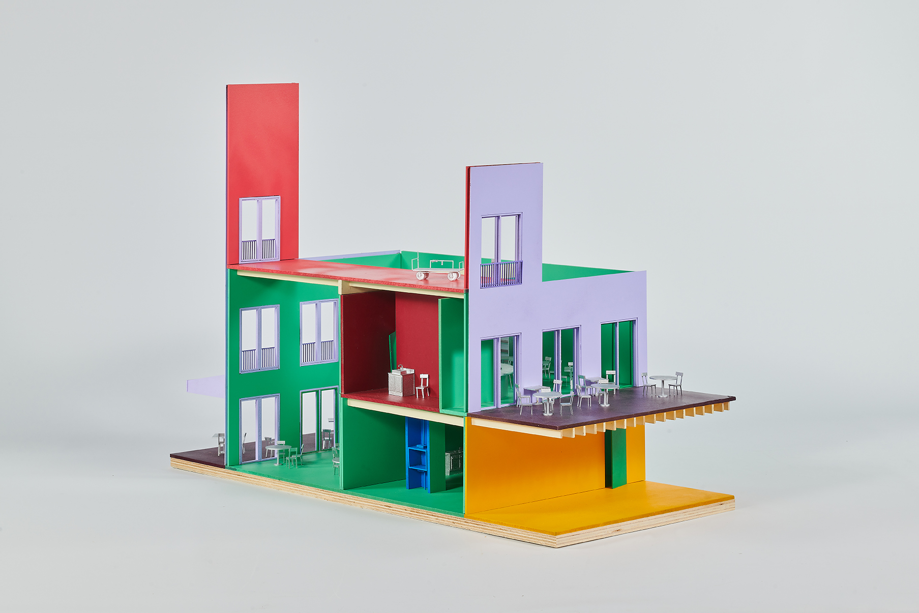 Geriatric Center, Carlos von BertrabThis model of the nursing home within the Geriatric Center highlights the food production system, which serves daily fresh meals for patients as well as to the public canteen.