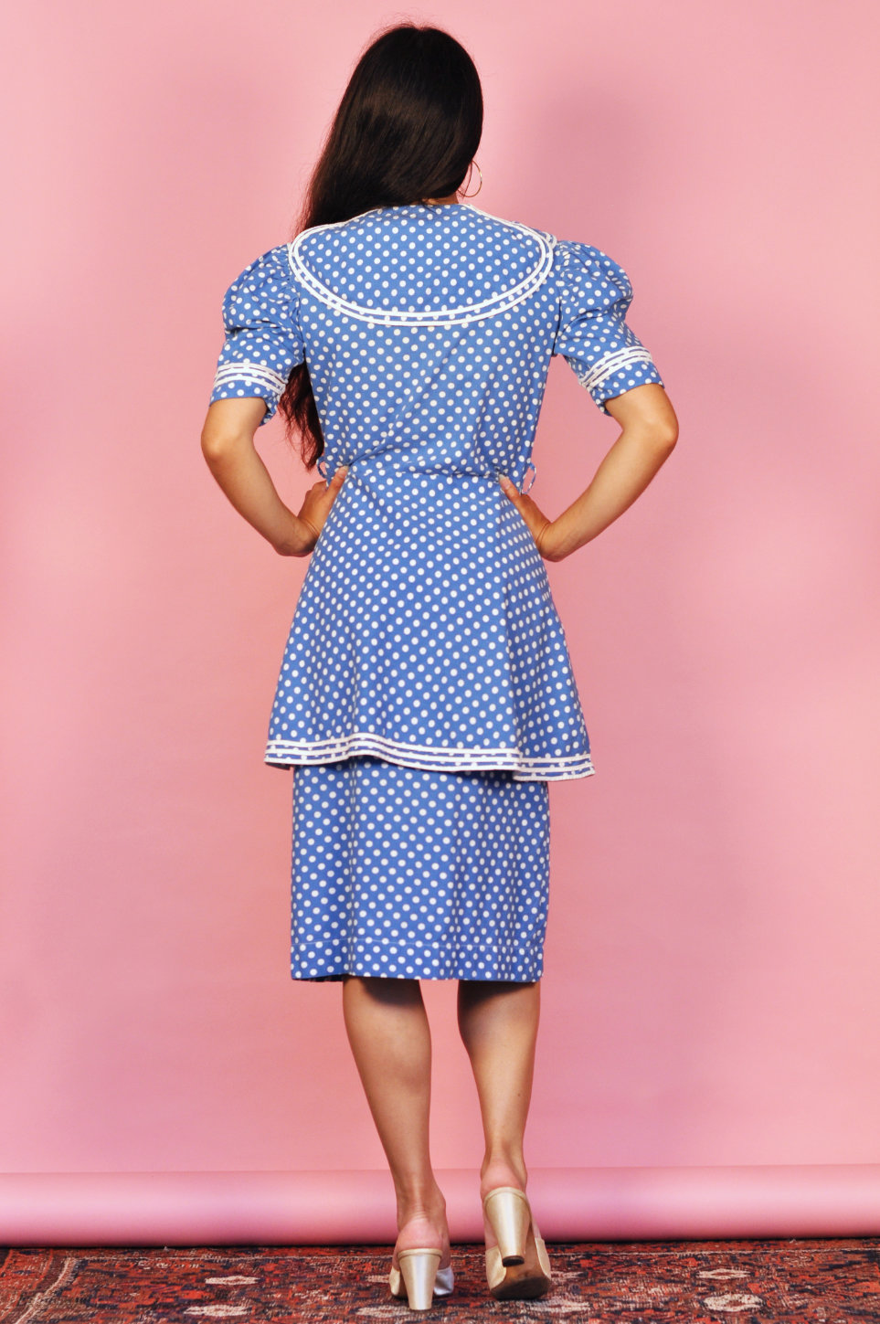 Blue 40s dress best sale