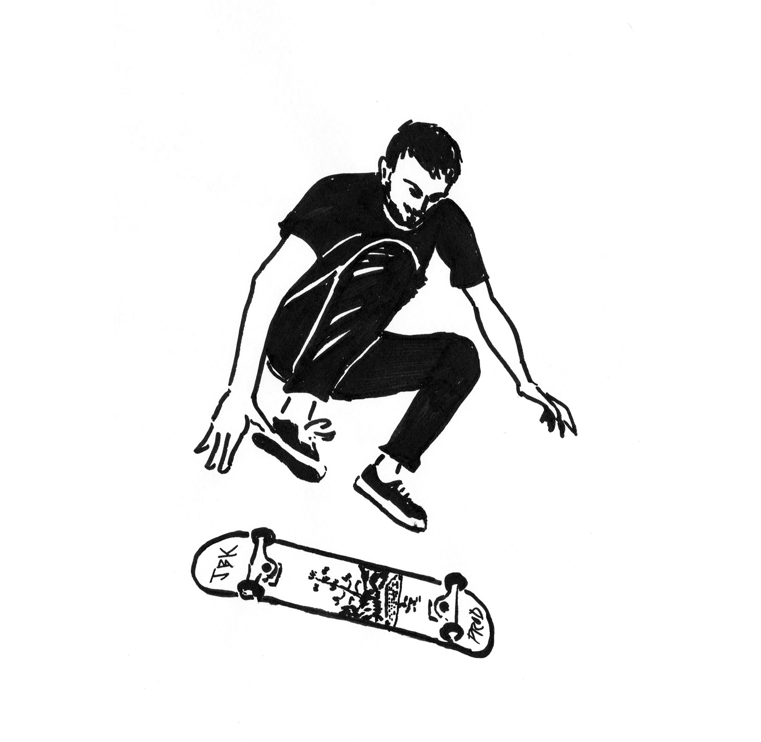 Skate #1 - Ink on paper 21x21 cm