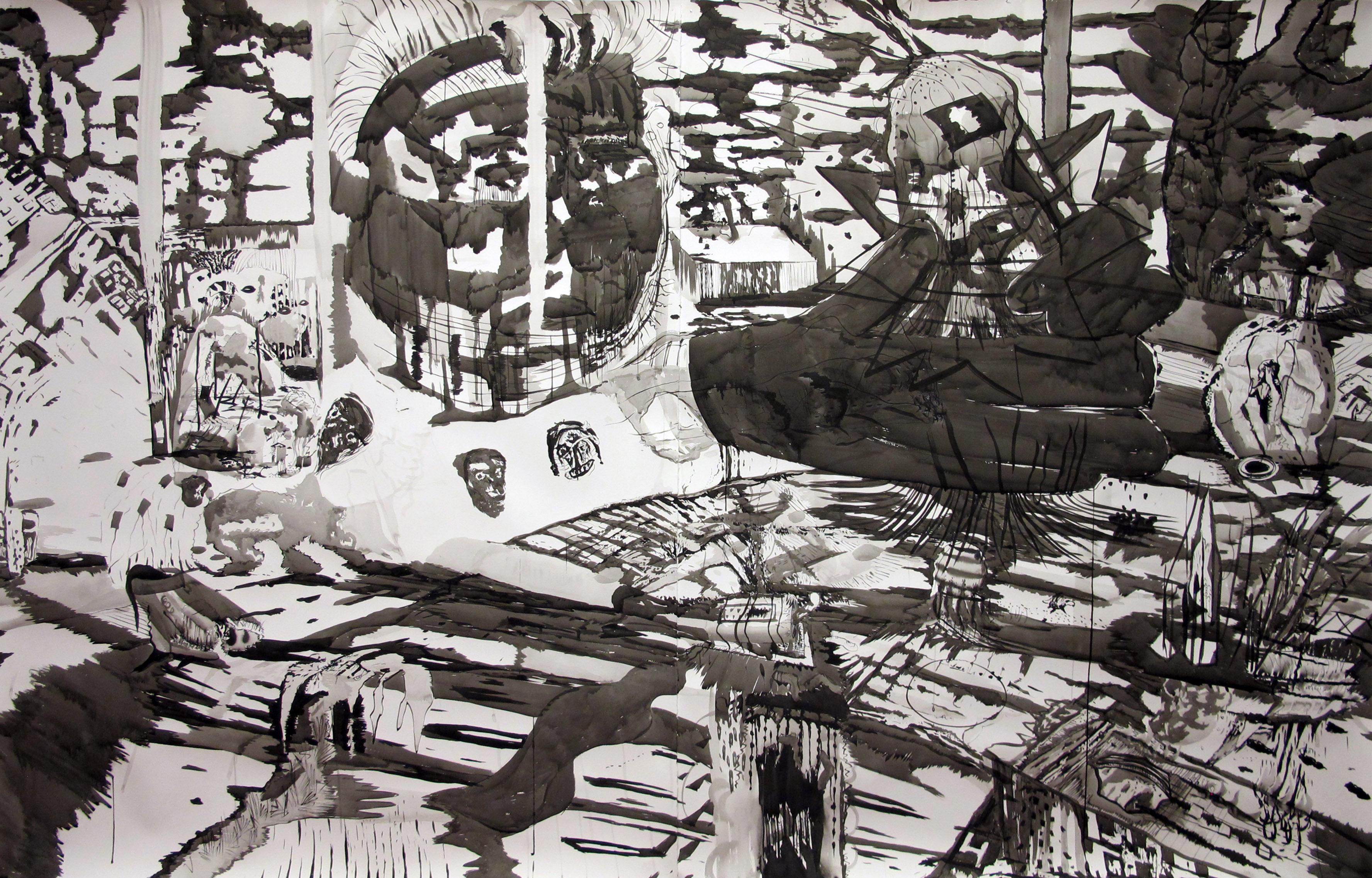 Ink drawing by luis almeida, big scale complex drawing, luis almeida drawing, desenho luis almeida, dessin luis almeida, alecrim 50 gallery