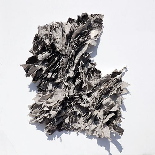 Tzung Hui Lauren Lee, A moment within dust to light, 2021, handmade paper, charcoal and Sumi ink, 36x25 cm