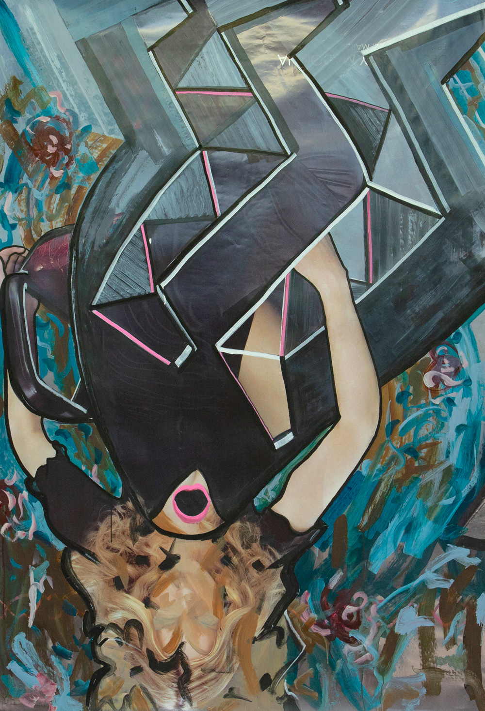 Flow-ers, acrylic on poster, 180cm x 118cm