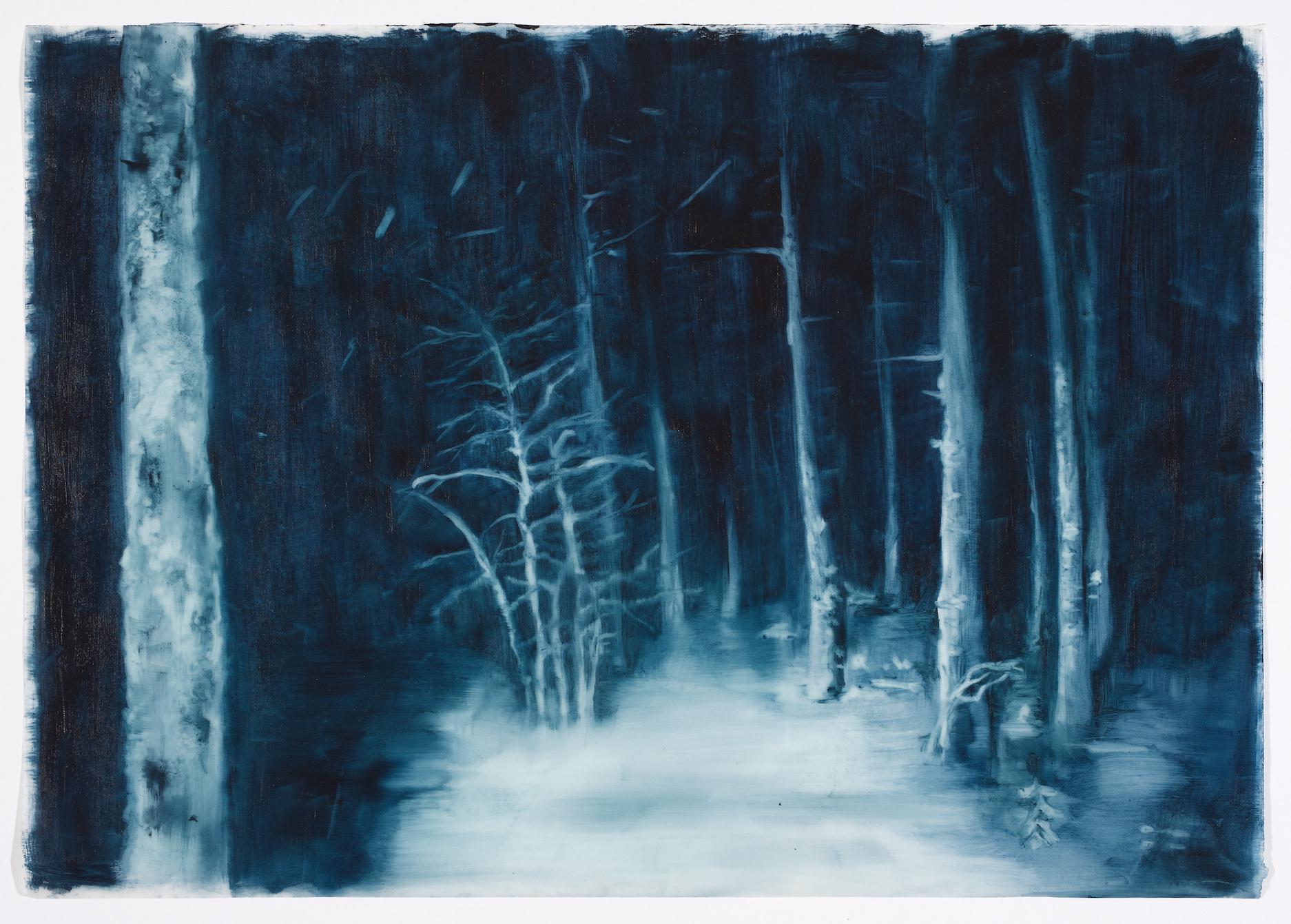 Trace VIII, 2015. Oil on tracing paper, 32 x 46 cm
