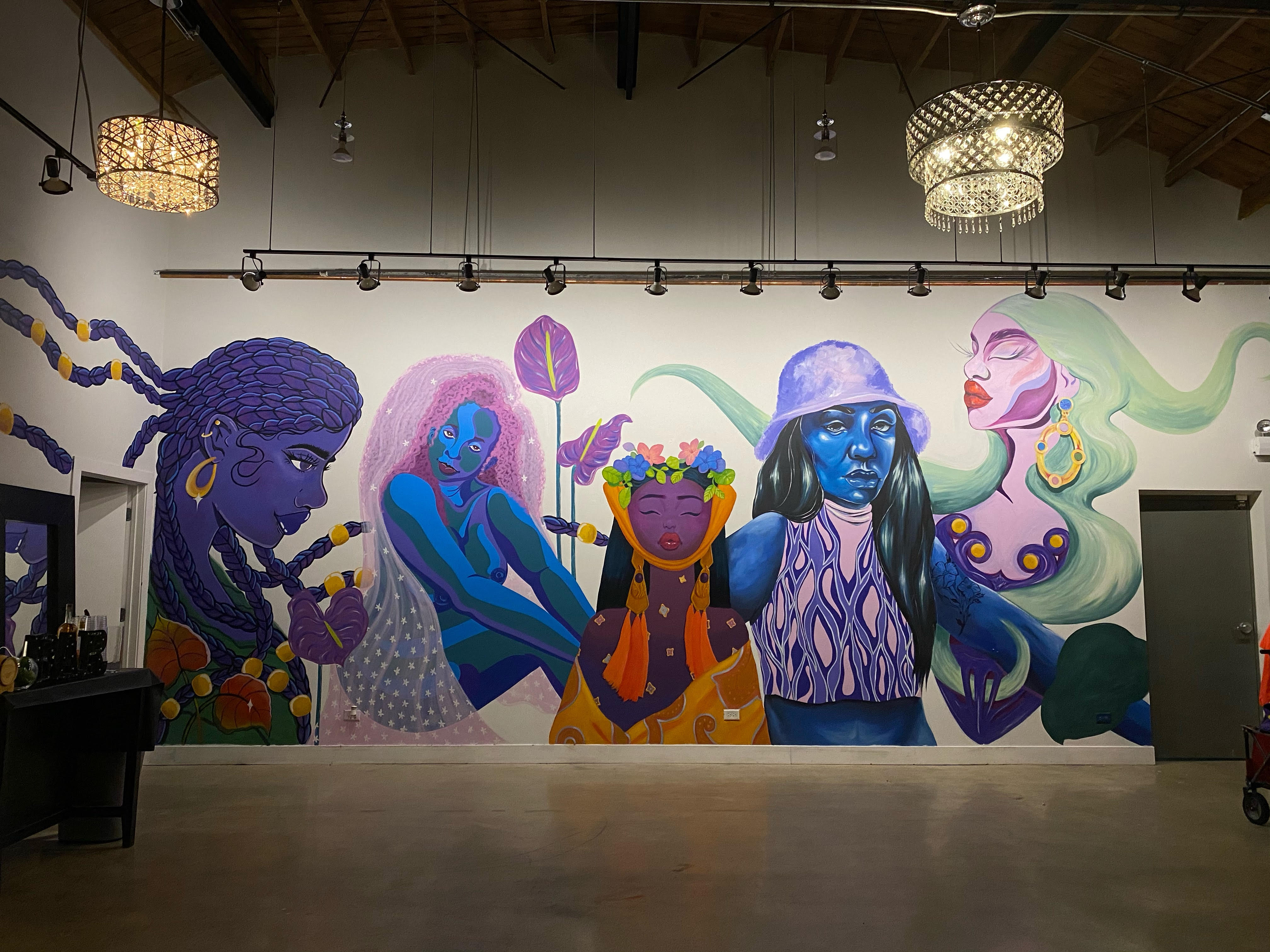 collaborative Women's month mural for Vault Gallerie  (second from left is mine!) / Pilsen, Chicago / March 2021