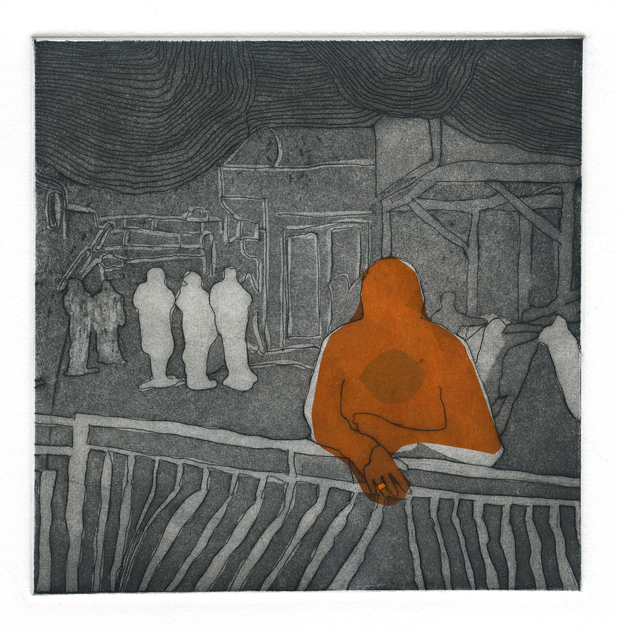 Fisherman's Wharf, etching print, 2018