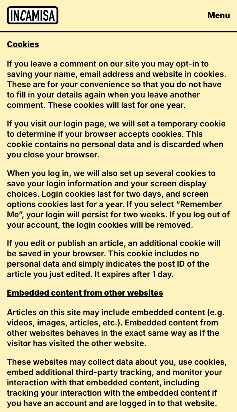 giallo.studio graphic web-design for Incamisa