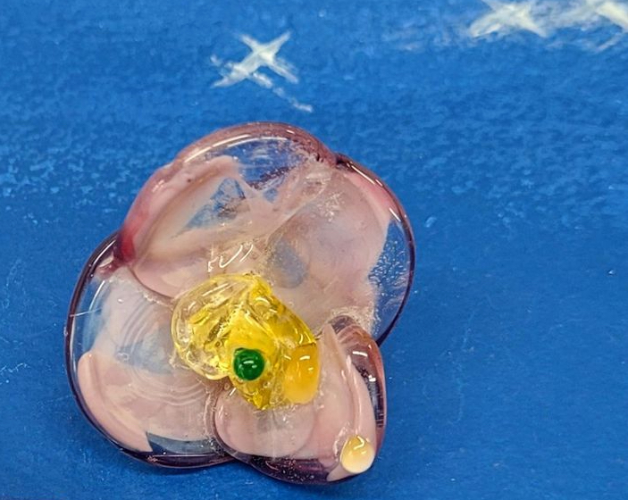Flameworked Glass Pin