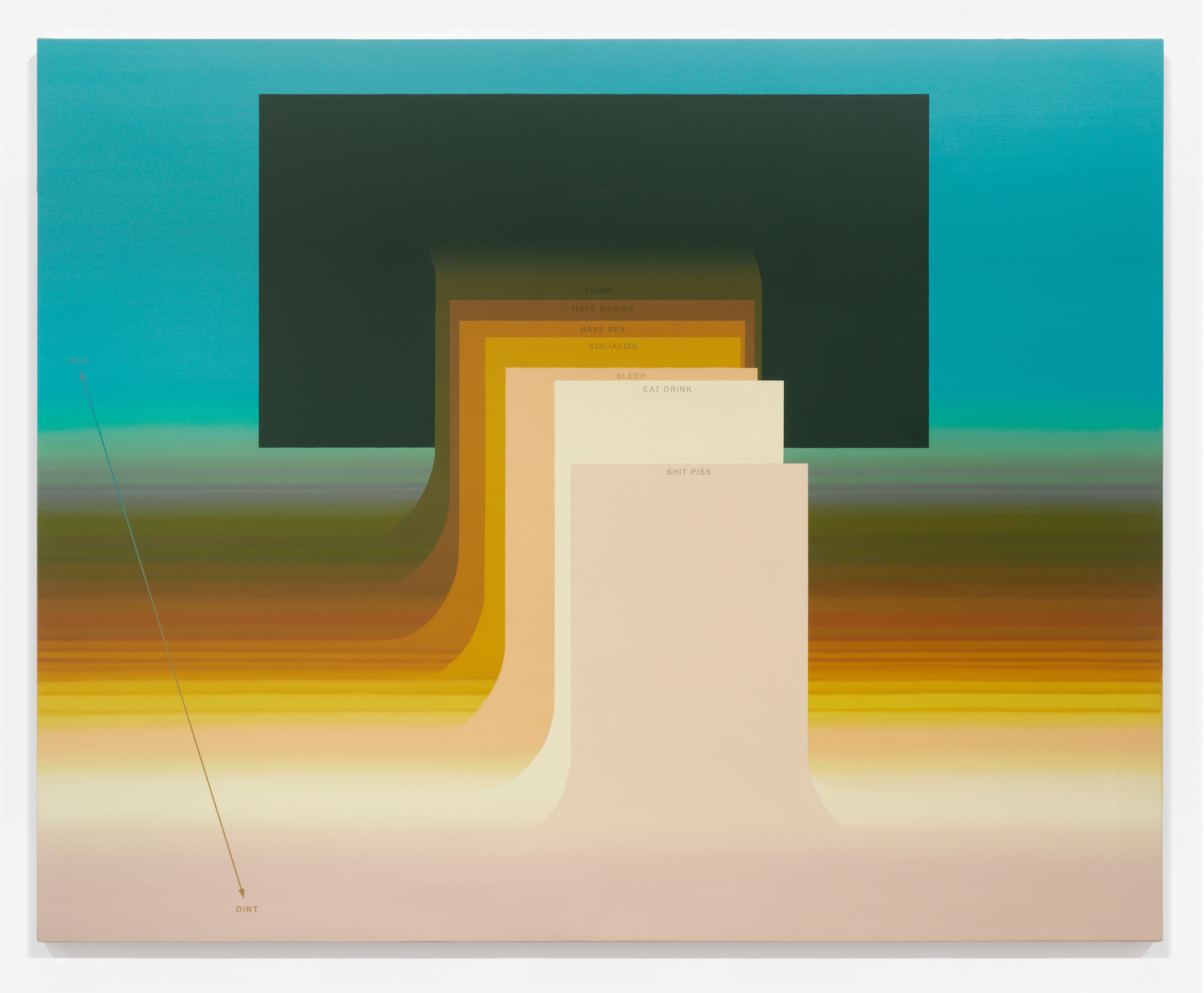 Monuments. 2016-2018. Oil and acrylic on canvas, 60" x 75" (152 x 191 cm)