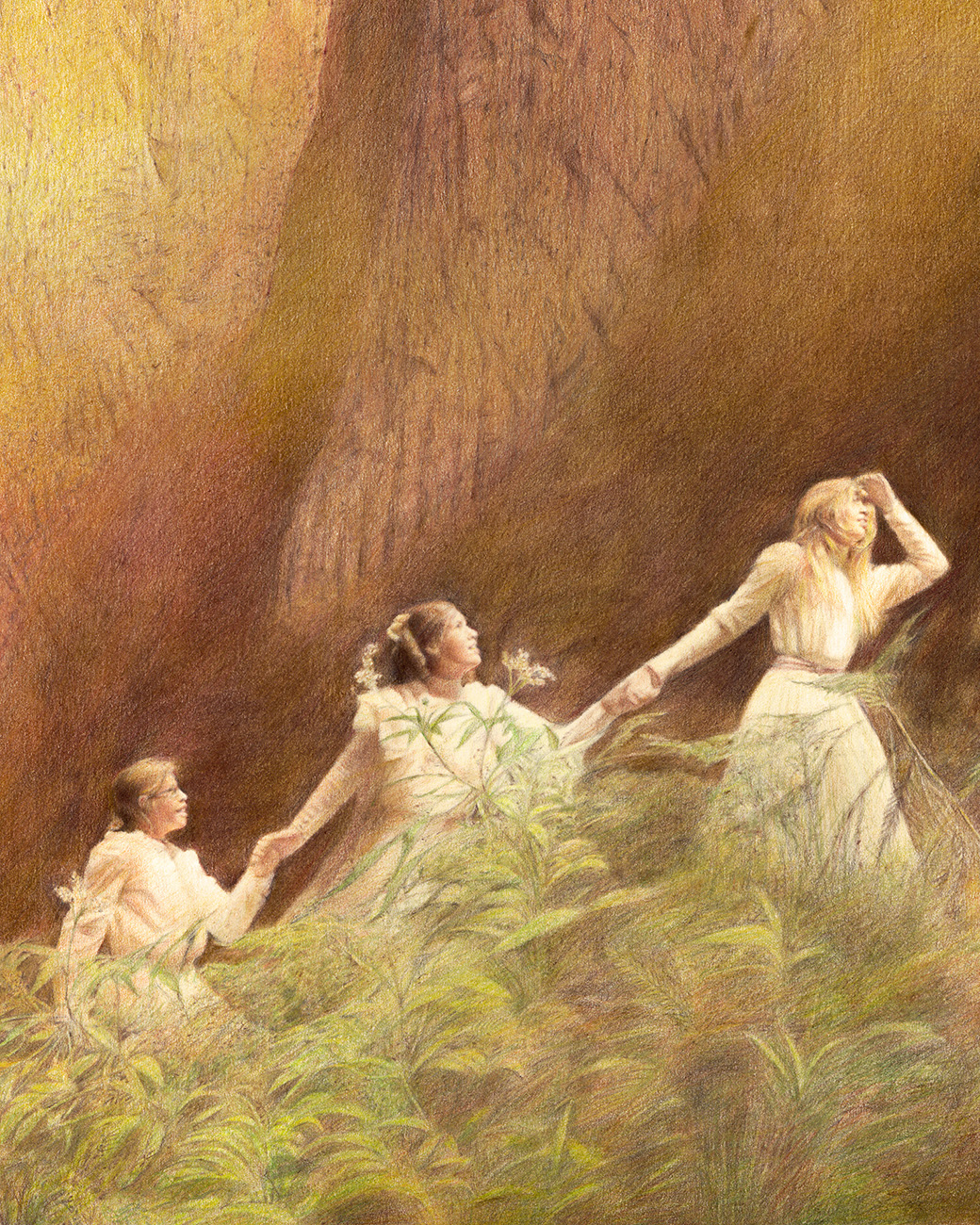 Picnic at Hanging Rock, a film by Peter Weir, 2023Colored pencil on paperfor Second Sight Films