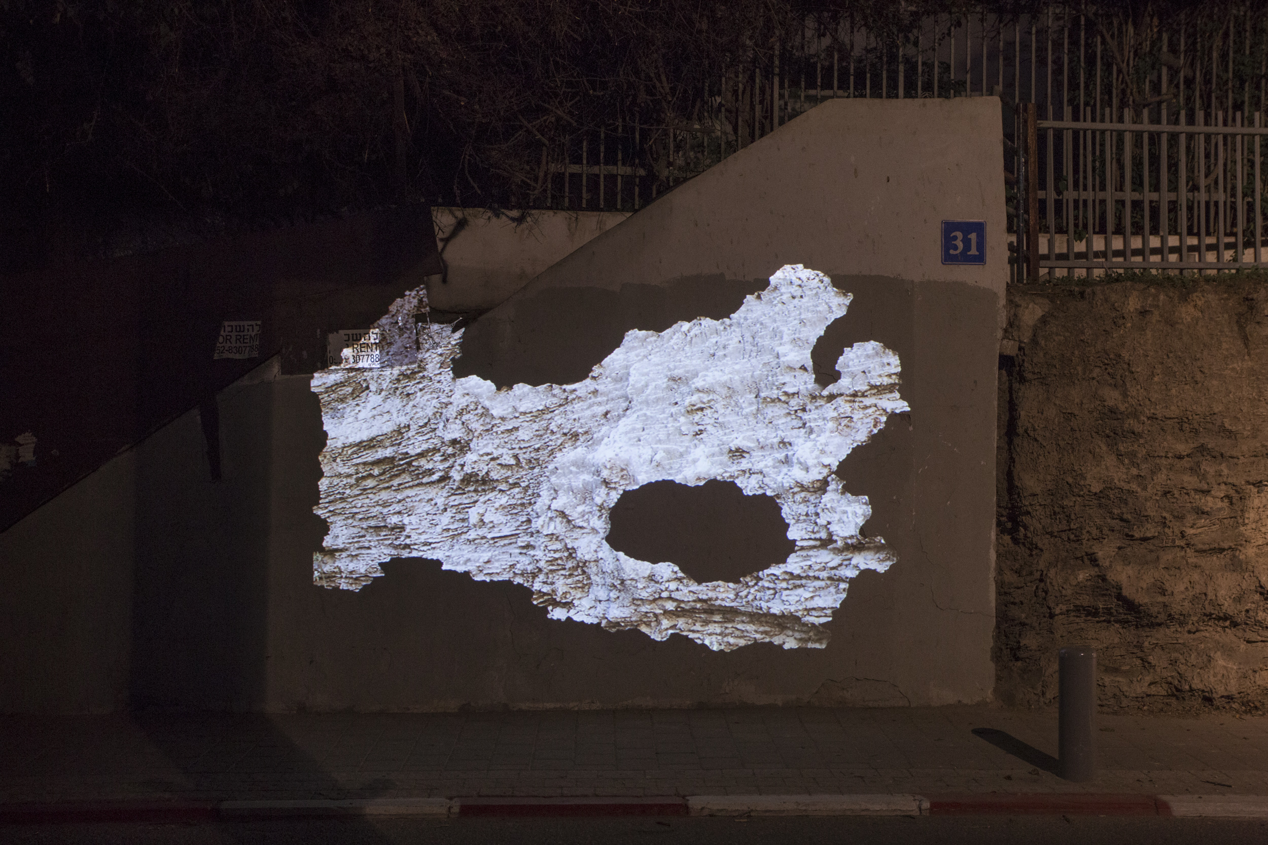 Untitled, installation view, Night Light festival, Tel-Aviv, 2017