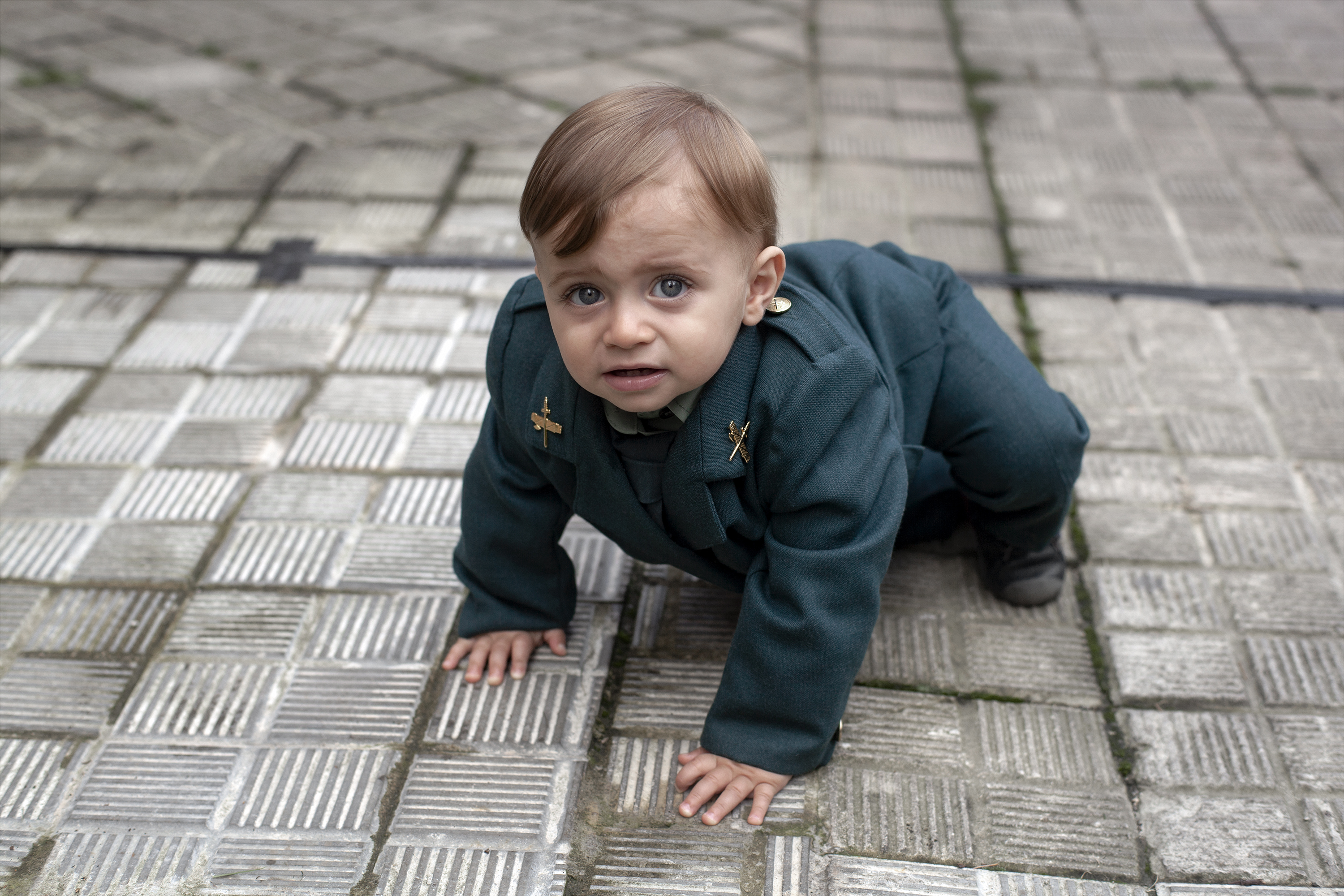 Baby in uniformPamplona, Spain, 2022photography, color, single