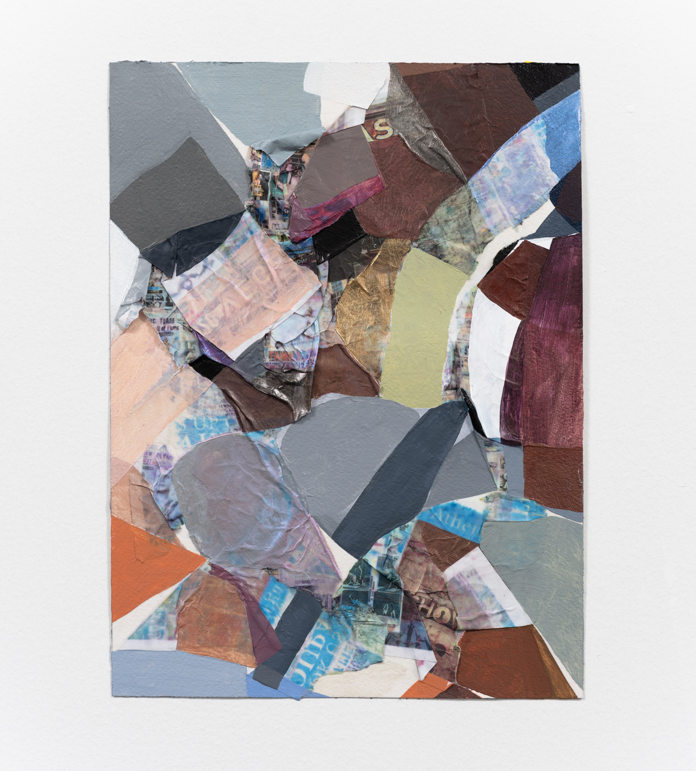 Astoria, 2023, 12 x 9 in, Acrylic and printed photograph on Arches paper