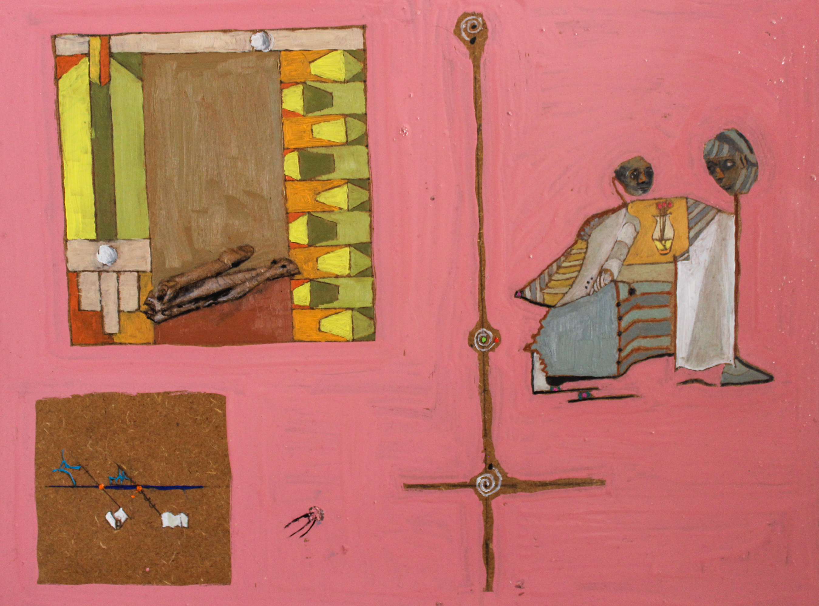 Rodrigo Echeverría Capitulares.. U de uña o de ulcera, 2024 Oil on wood board 30 x 40 cm 11 3/4 x 15 3/4 in