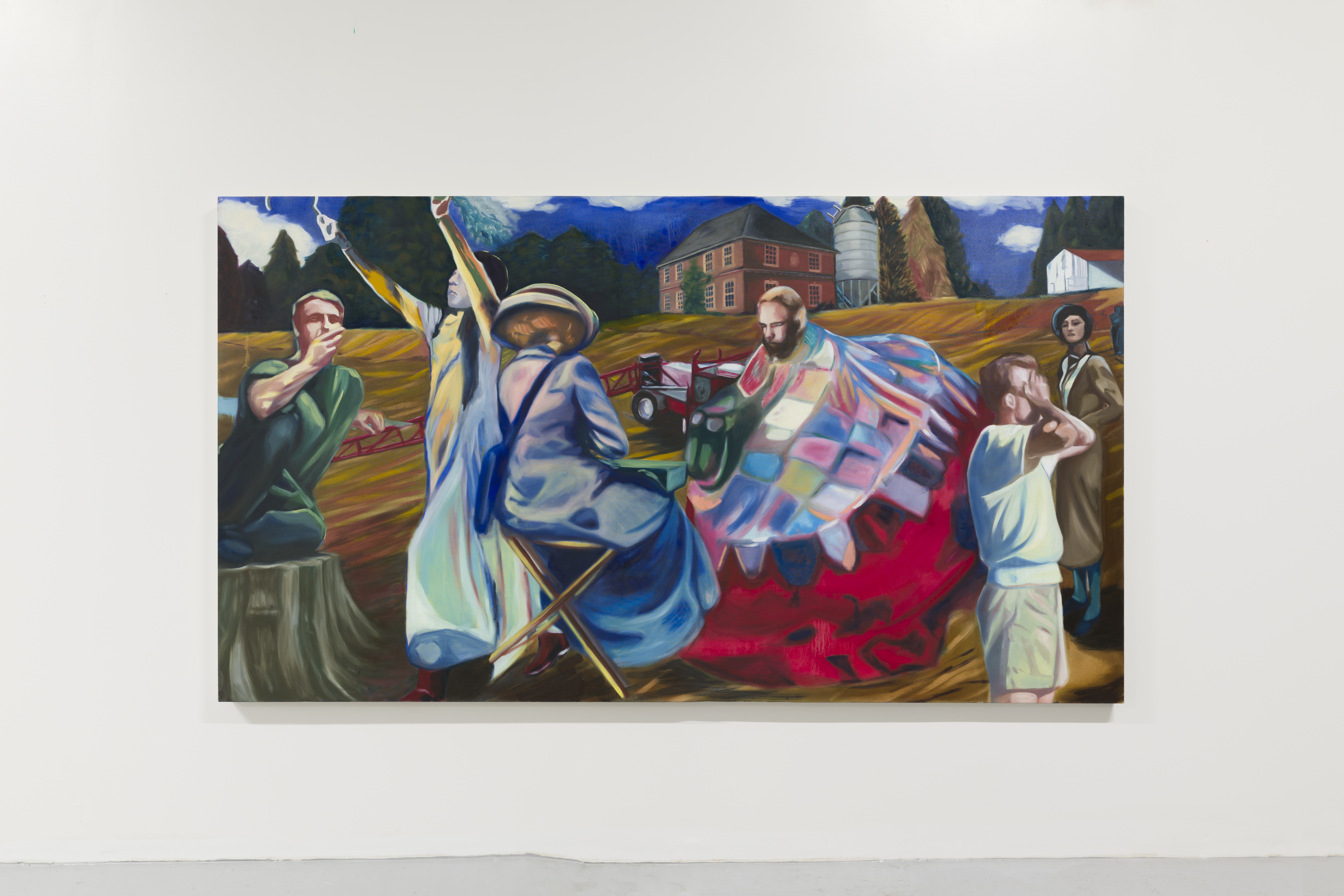 Trespass on the Manor Lawn, 2020. Oil on canvas, 140x250cm