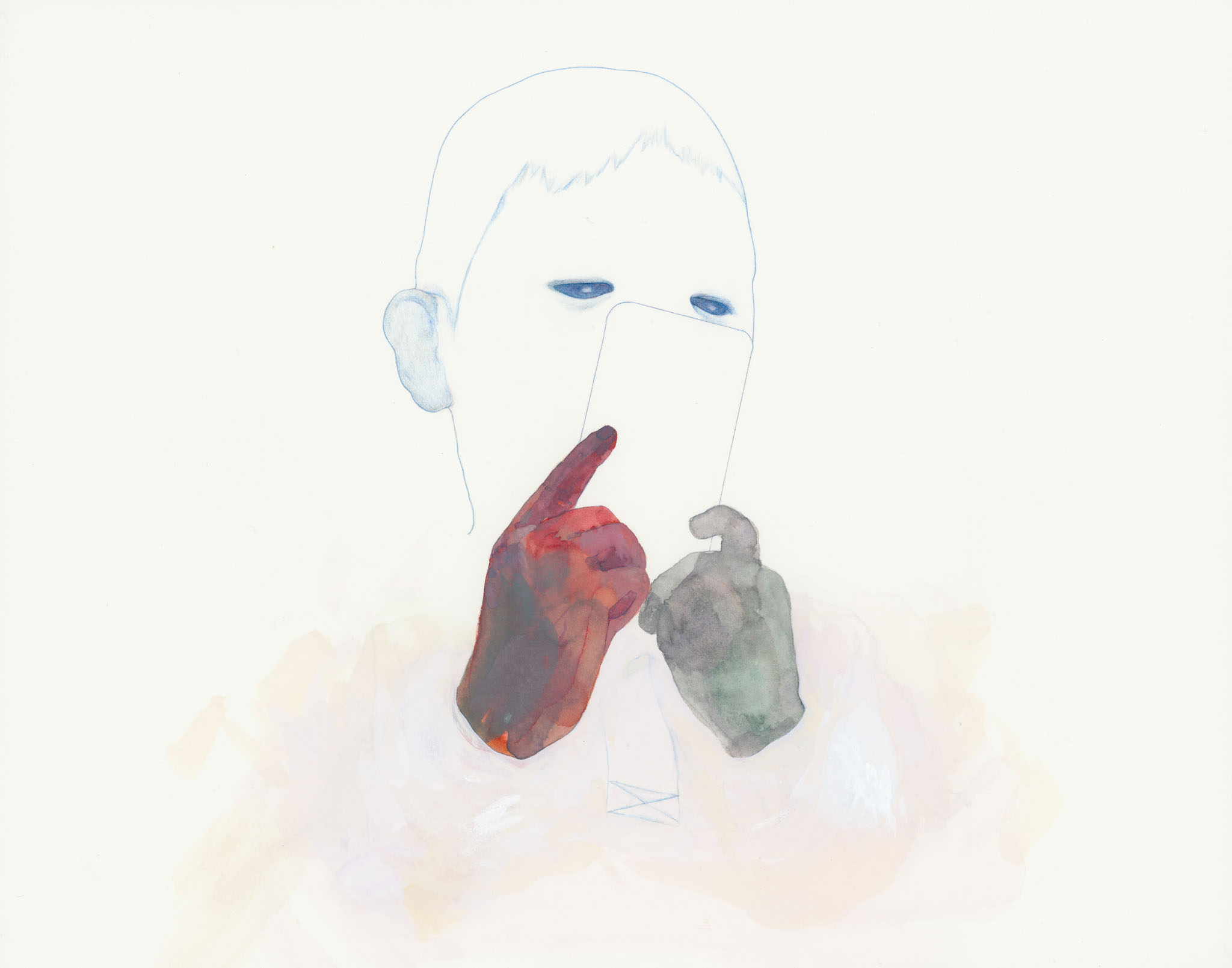 Gone 11x14 colored pencil and watercolor on paper 2012