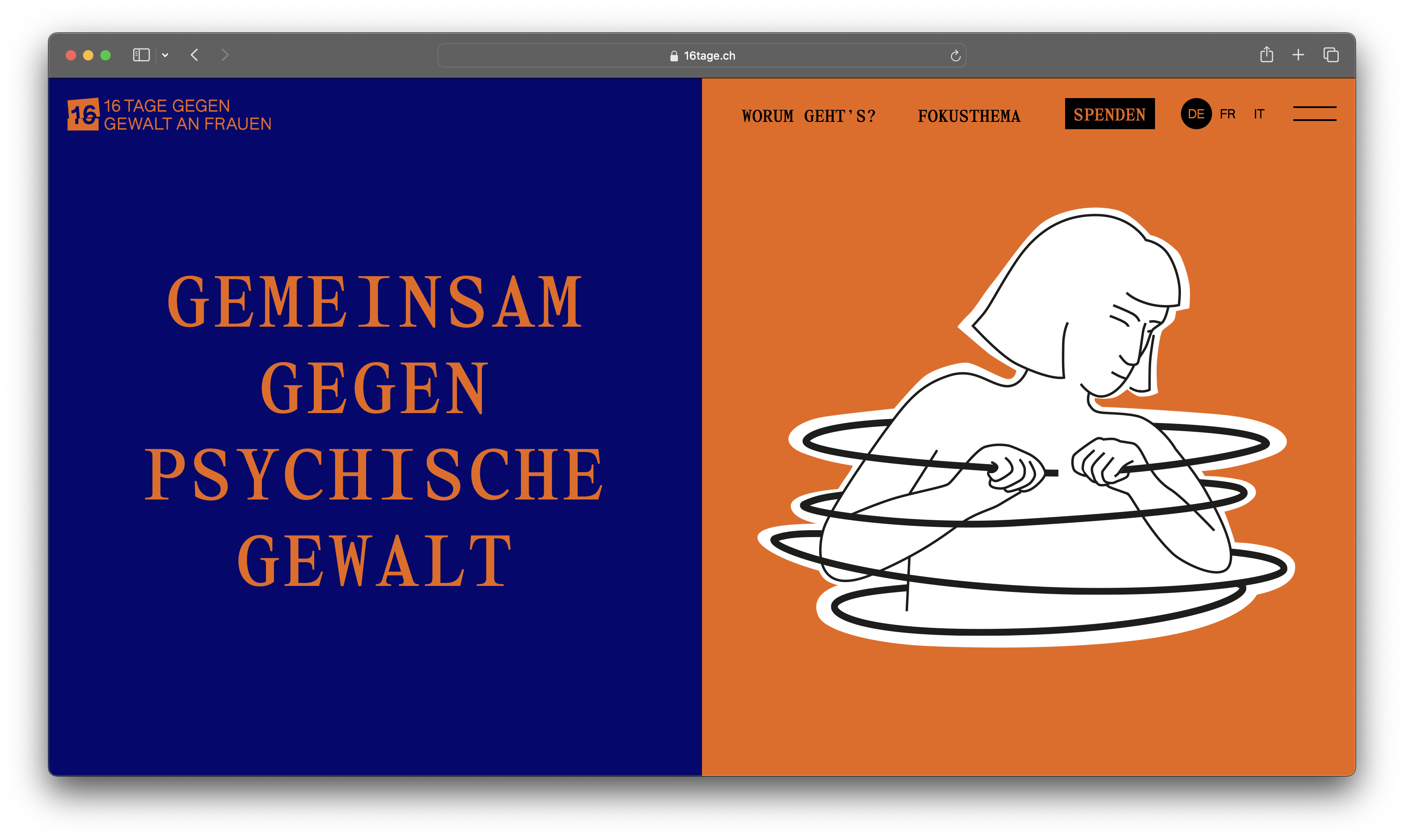  Webseite f&uuml;r die 16 Tage gegen Gewalt an Frauen