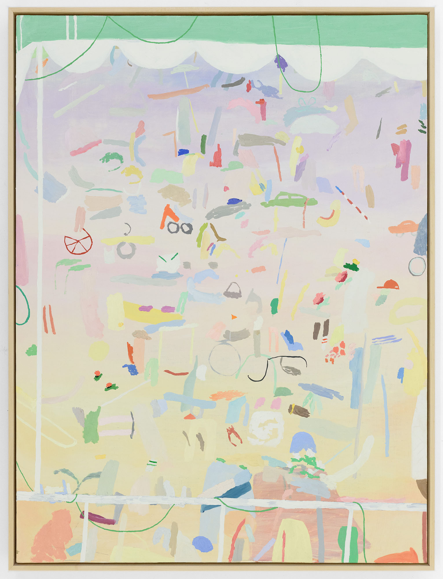 Awning, Tuba, Flowers, Wheels, 40 x 30", 2021