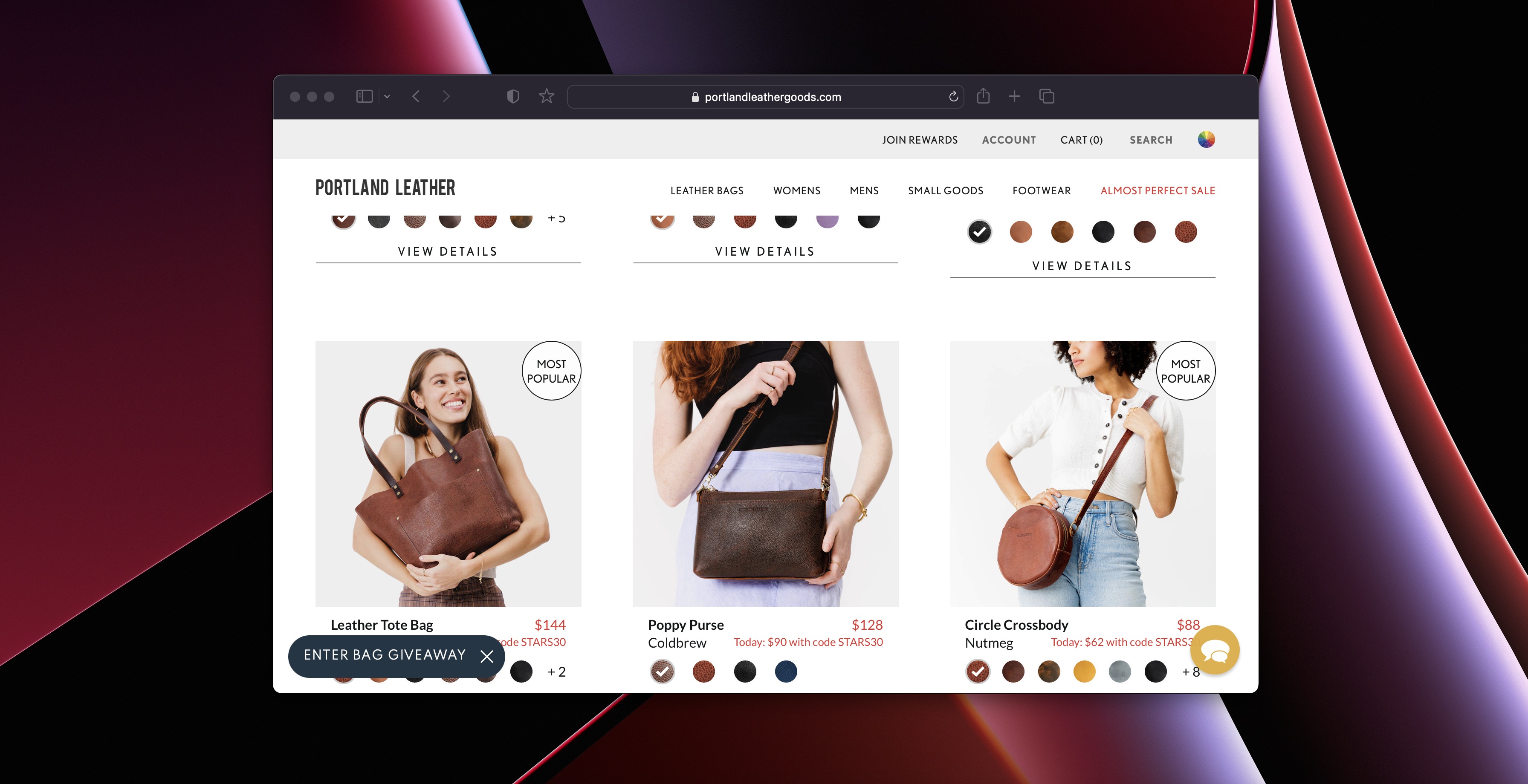 Redesigned shopping experience with cards and quick view of details