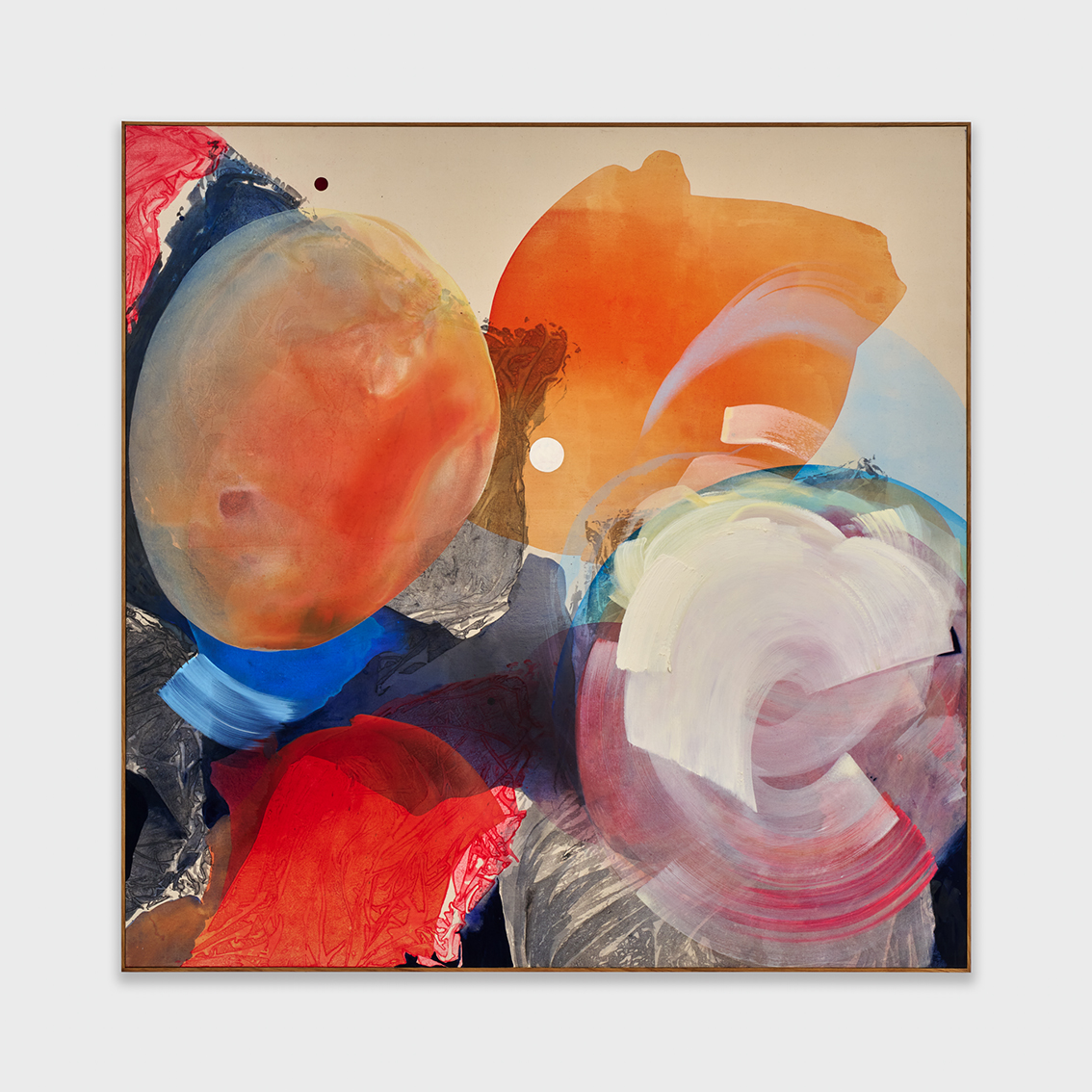 Traverse, acrylic on canvas, 2024, 181.4 × 181.4 cm (framed). Photo: Mengqi Bao. Courtesy of the artist and Perrotin.