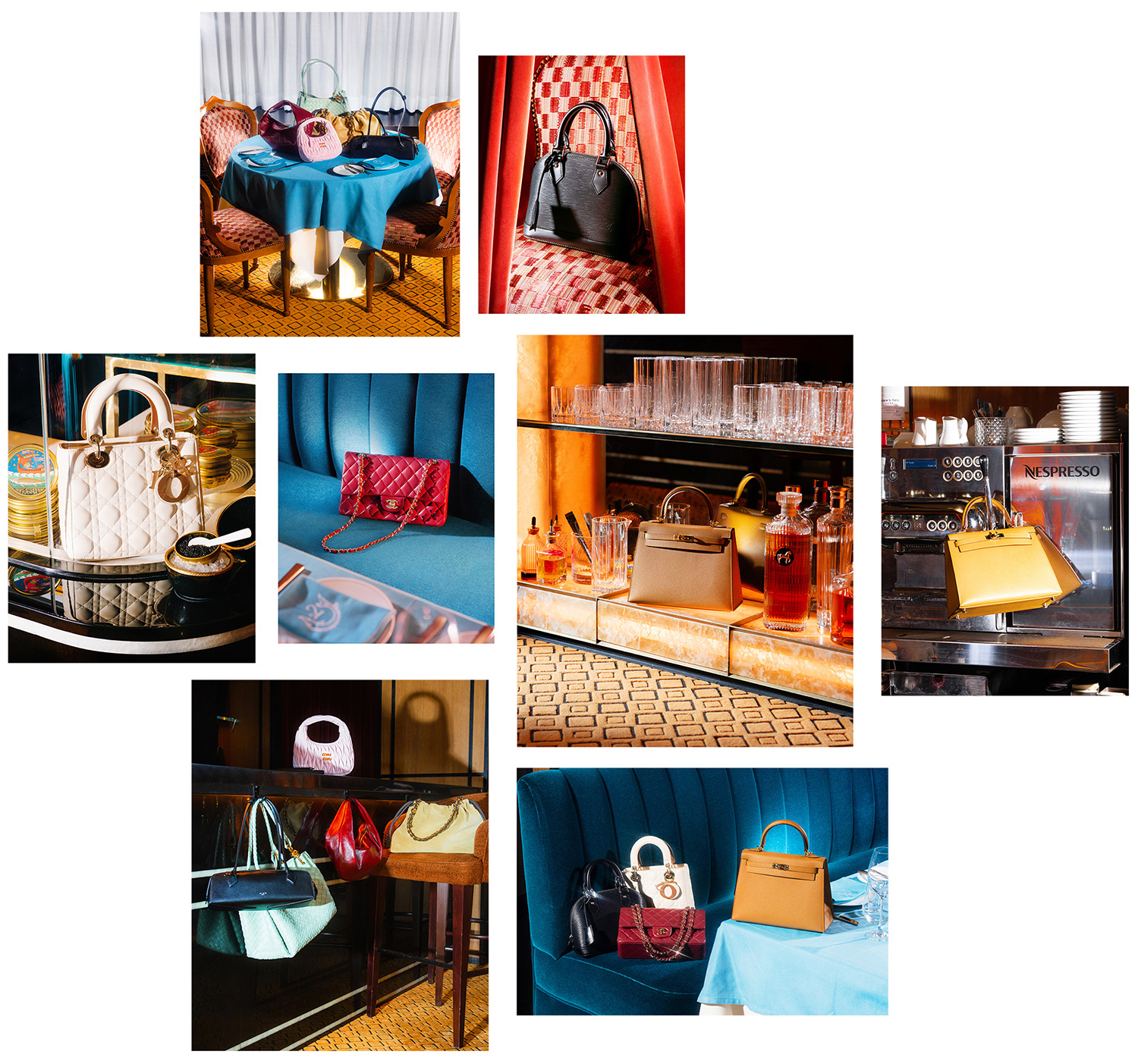 Photographed by Tonje Thilesen; Prop styling by Stephanie Yeh; Market by Caitie Kelly; Fashion Assist by Christina Middleton; Photo Assist by Juan Felipe Rendon; Production Assist by Julia Miller; Location is Caviar Kaspia at The Mark