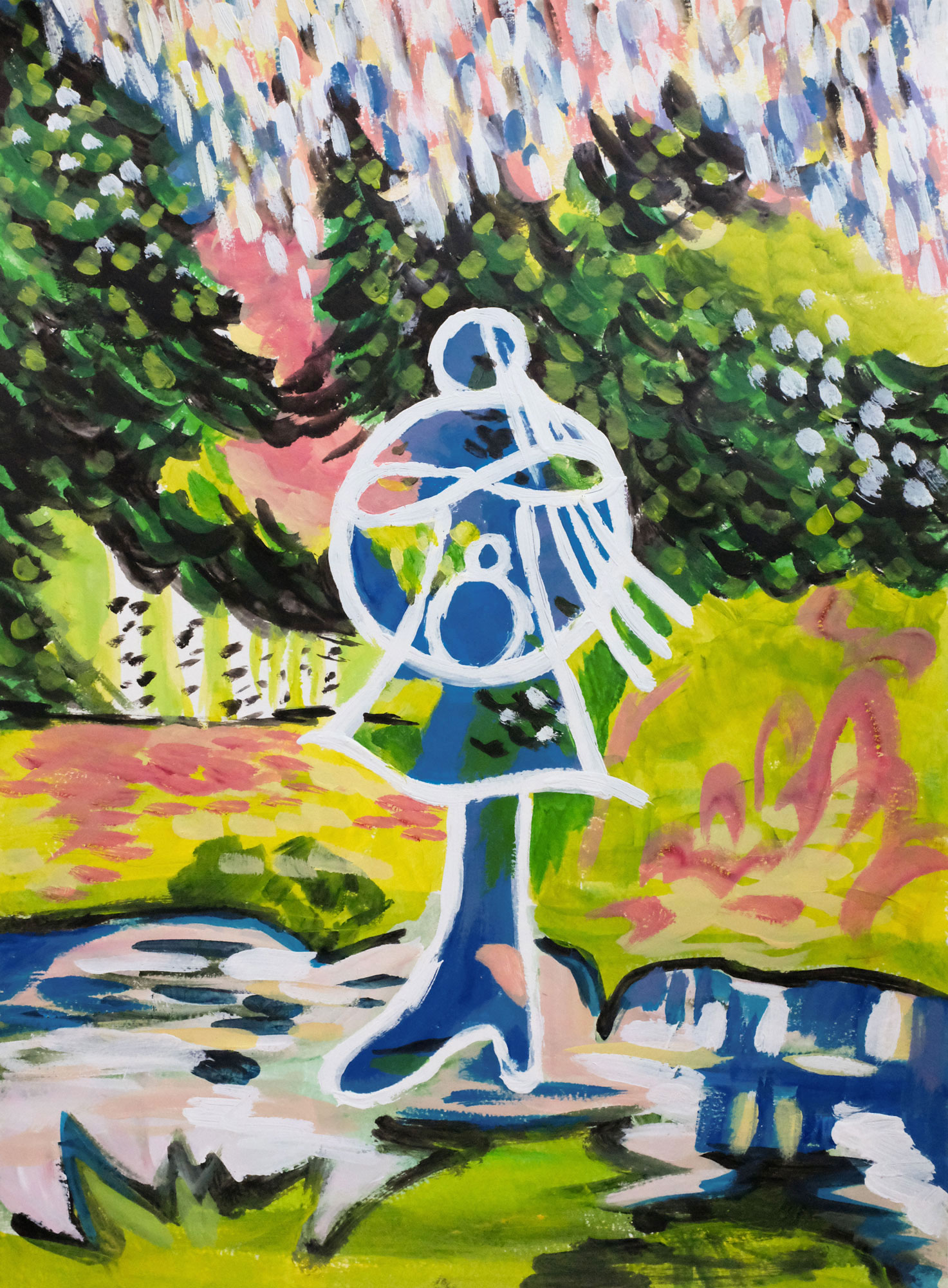 "Mother & Child", 2024, acrylic on paper, 30 x 40 cm