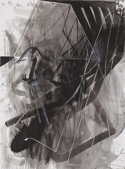 Sierra Absract, 2017. Ink and pencil on paper, 30 x 22 inches,