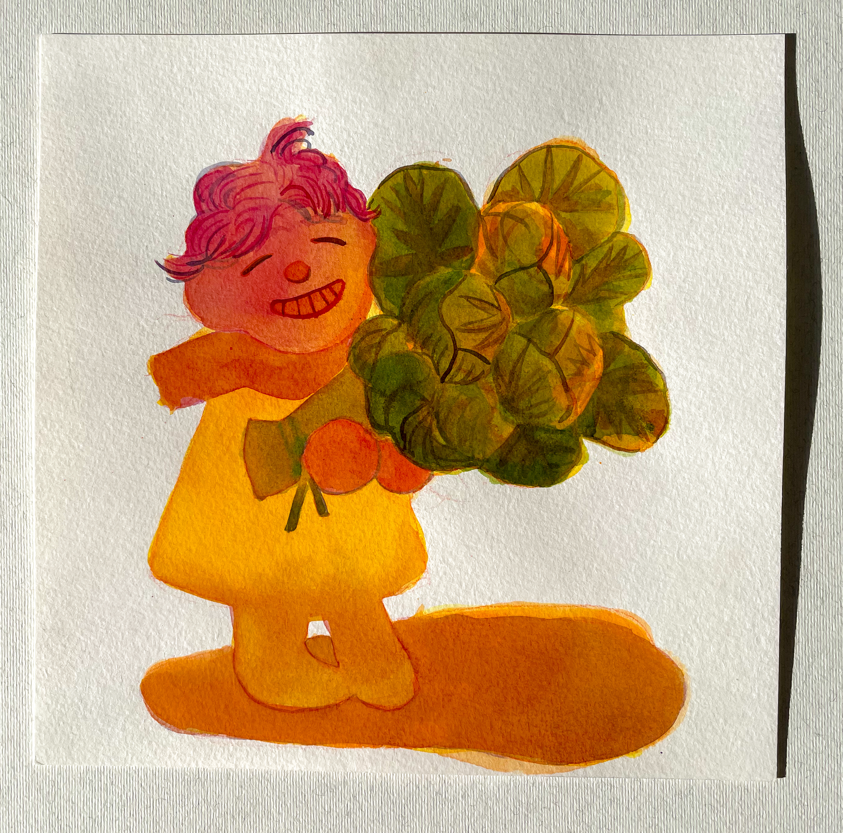 Cabbage flowers 5" square, $40