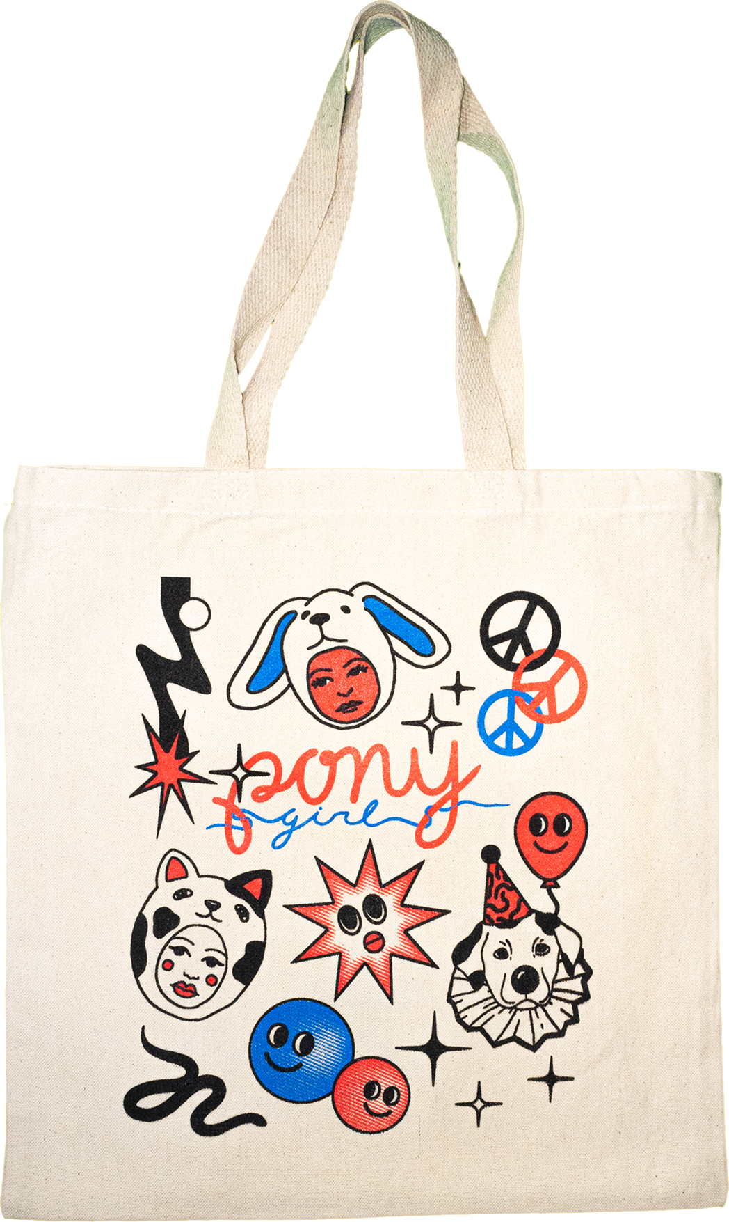 Merch (long sleeve and tote) for Pony Girl.