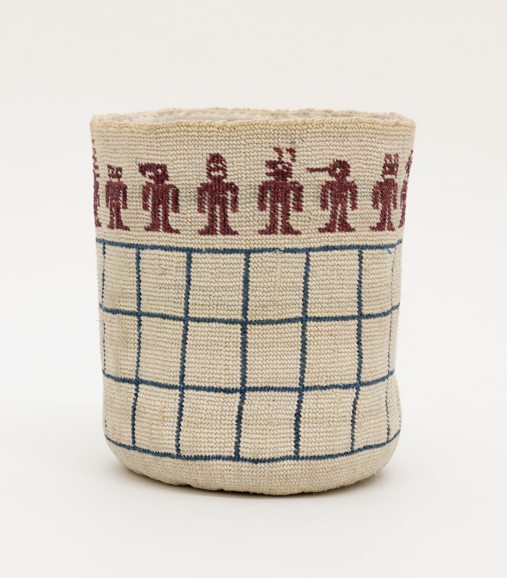 Phoenix, 2023, Twined waxed linen, 7 1/2 x 6 1/2 x 6 1/2 in. (private collection)