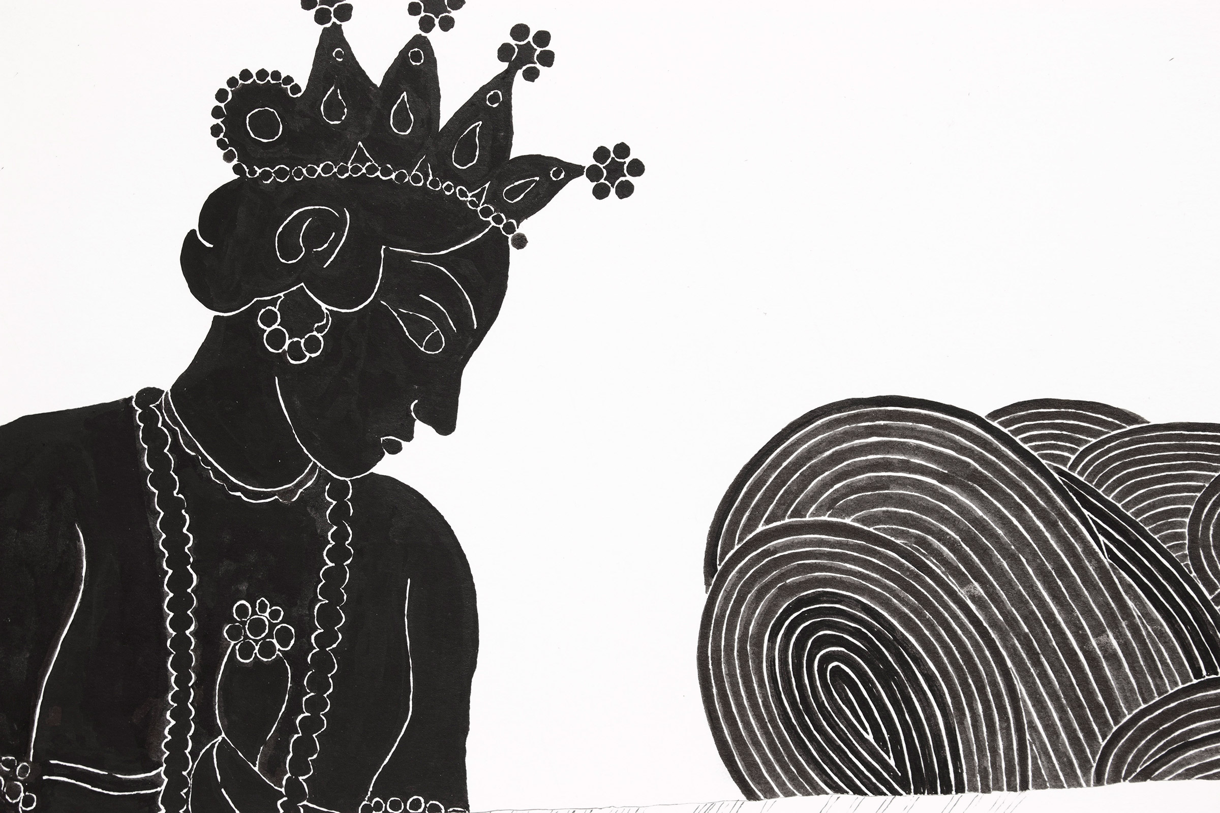 detail: Ink on paper, 150cm high by 270cm (5' by 9') 