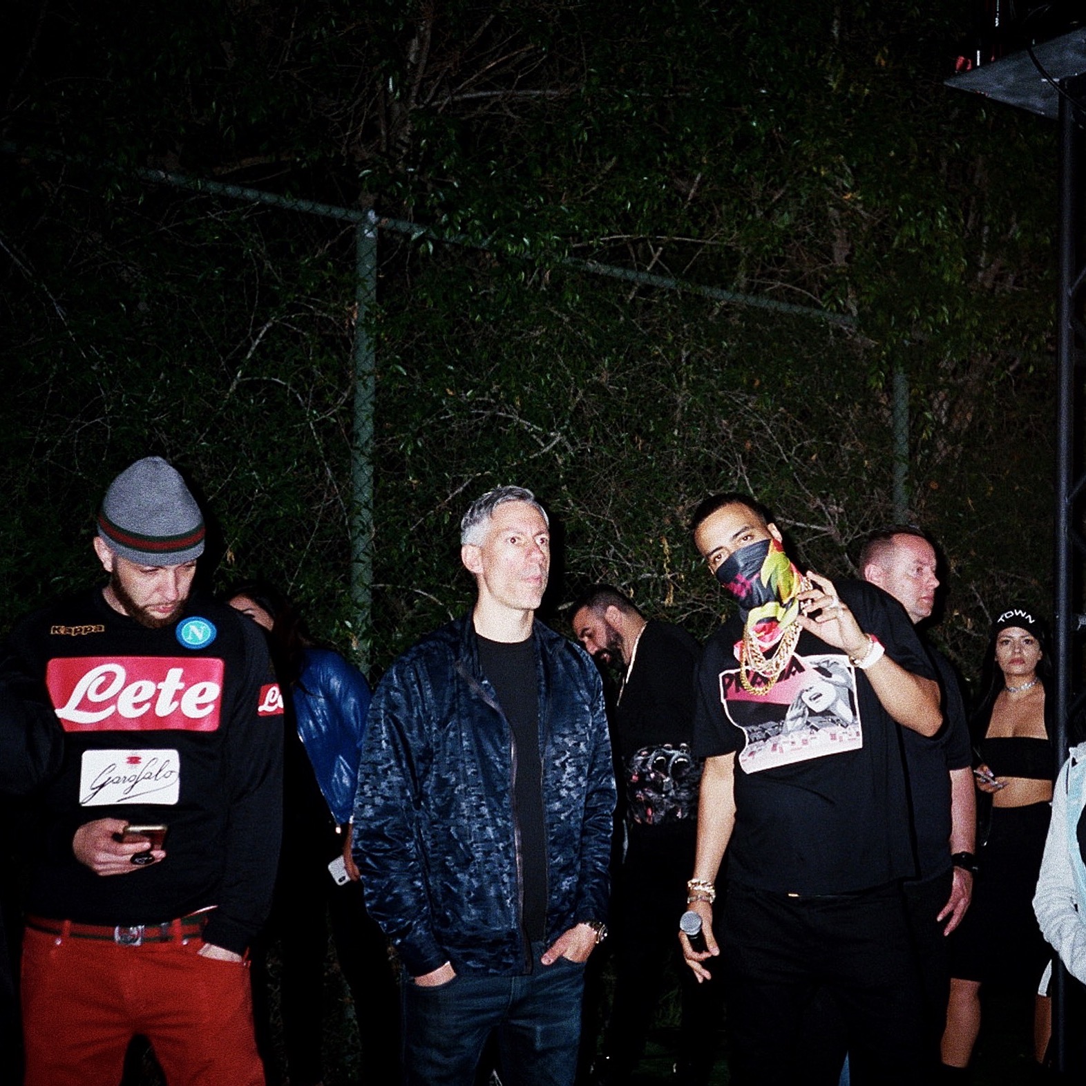 Backstage, Portrait of French Montana and his crew, LA, California 